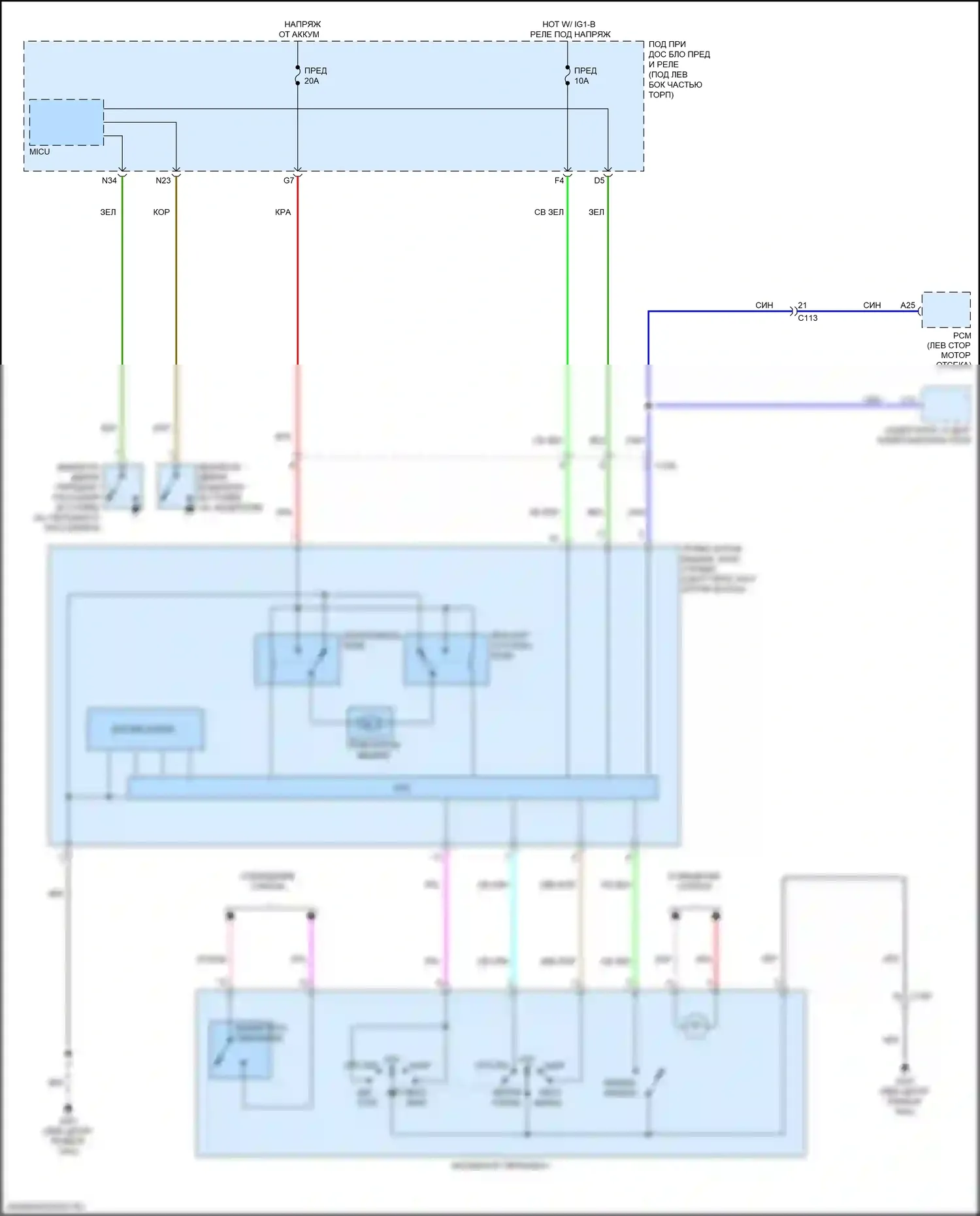 Jazz Honda GK (2015-2017): Электросхема складной крыши/люка 