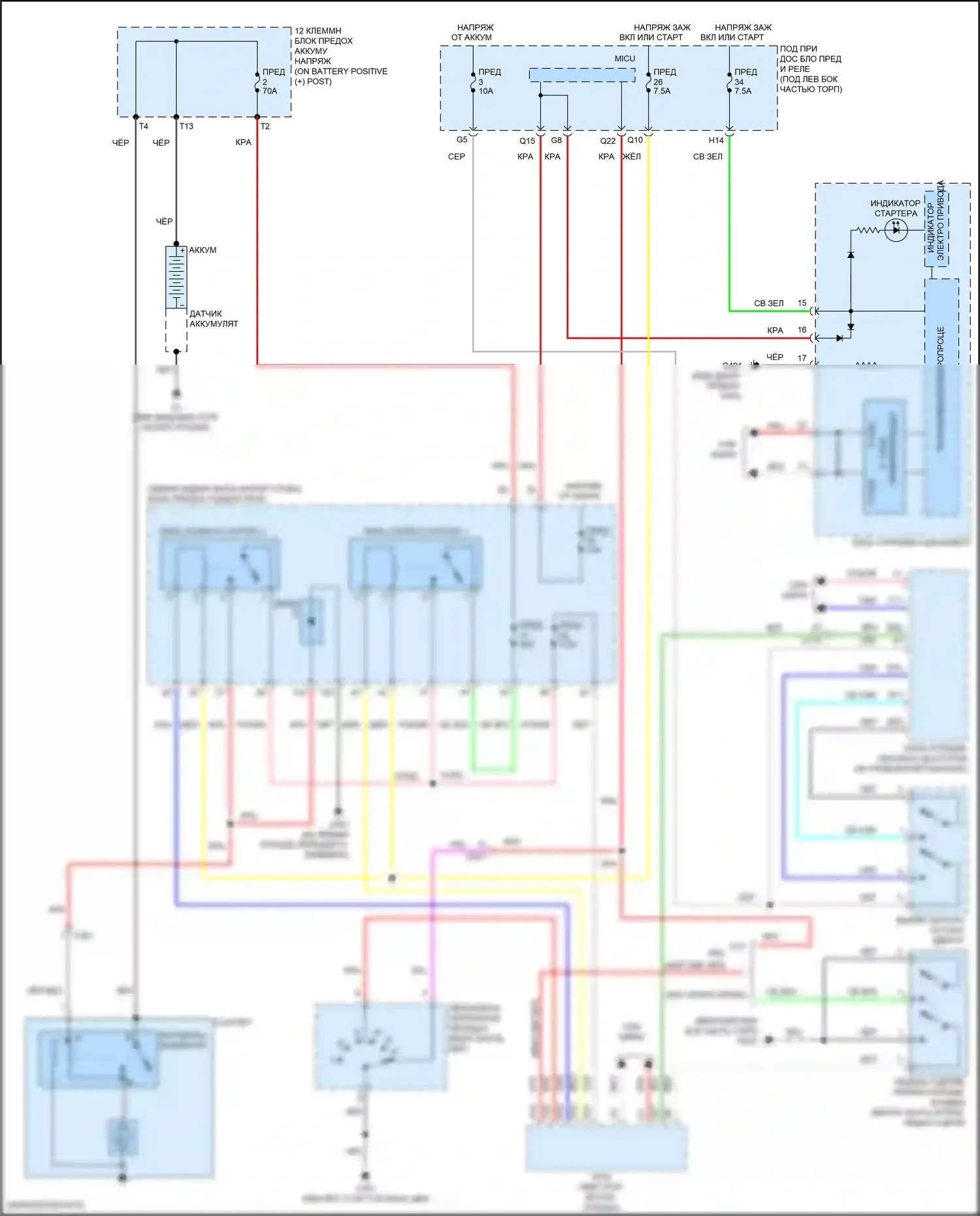 Jazz Honda GK (2015-2017): Электросхема стартера, с бесключевым доступом 