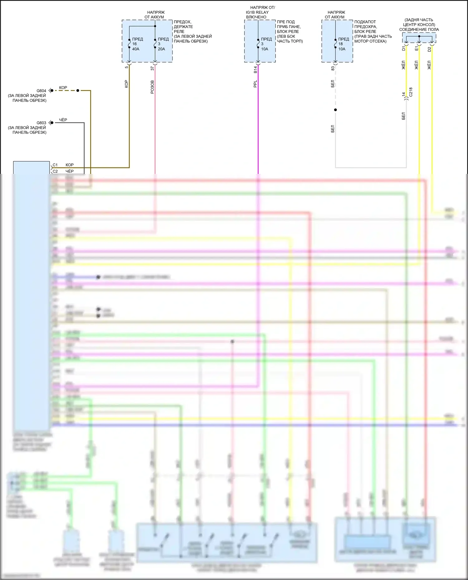 Odyssey (North America) Honda V рестайлинг (2017-2020): Электросхема силовой двери багажника (1 из 2) 