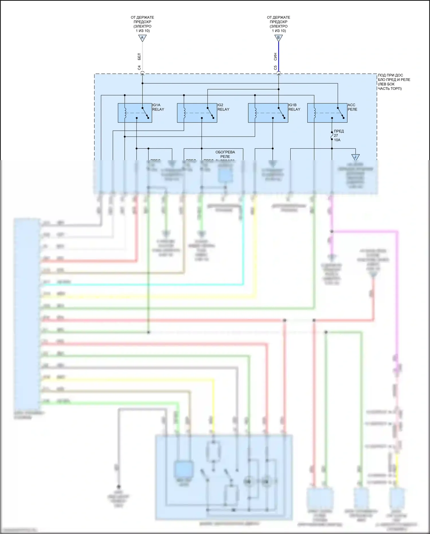 Odyssey (North America) Honda V рестайлинг (2017-2020): Электросхема блока предохранителей реле (7 из 10) 