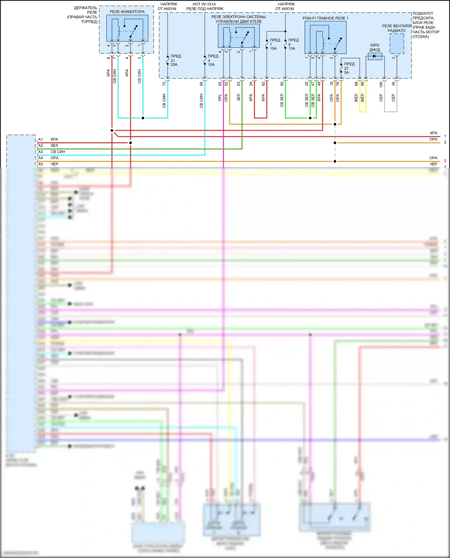 Odyssey (North America) Honda V рестайлинг (2017-2020): Электросхема двигателя 3.5l (1 из 8) 