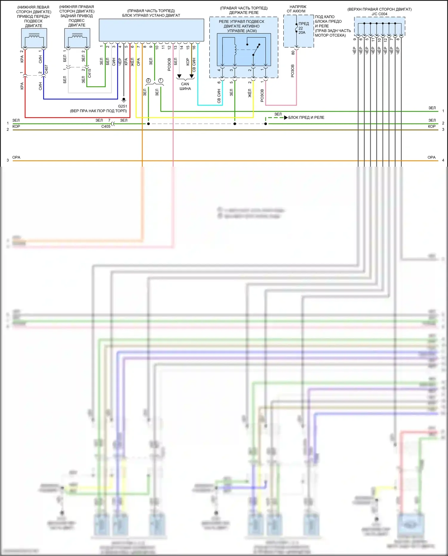 Odyssey (North America) Honda V рестайлинг (2017-2020): Электросхема двигателя 3.5l (4 из 8) 