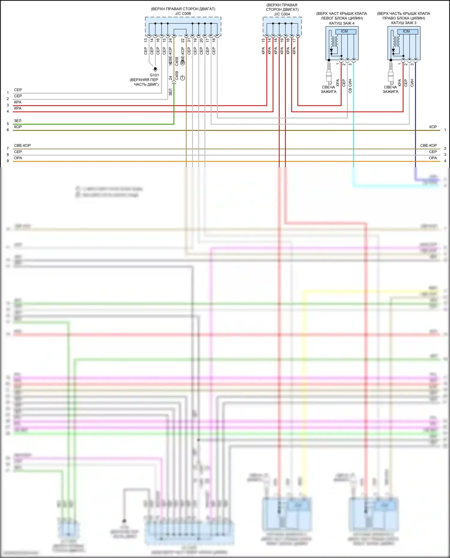 Odyssey (North America) Honda V рестайлинг (2017-2020): Электросхема двигателя 3.5l (6 из 8) 