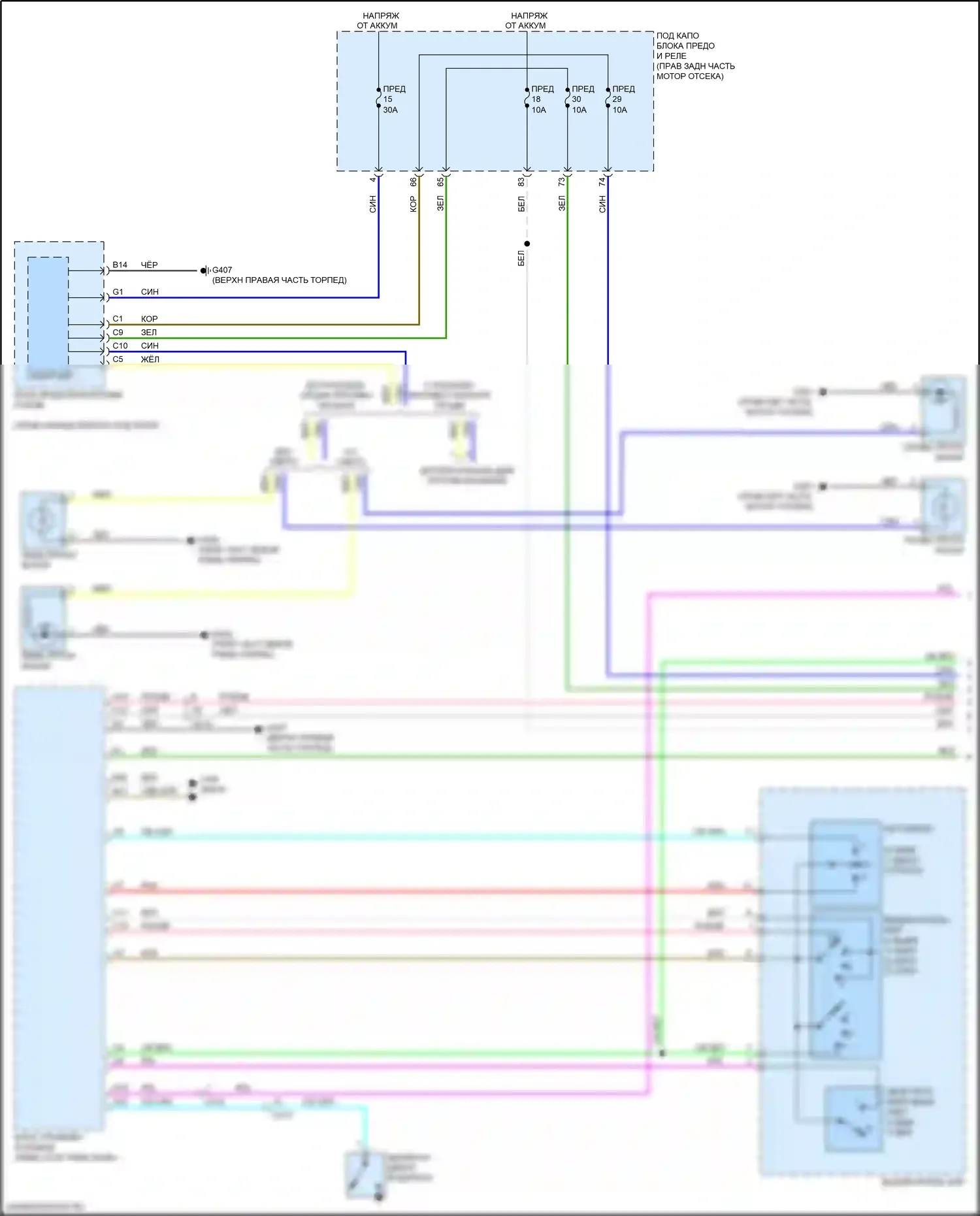 Odyssey (North America) Honda V рестайлинг (2017-2020): Электросхема фар (1 из 2) 