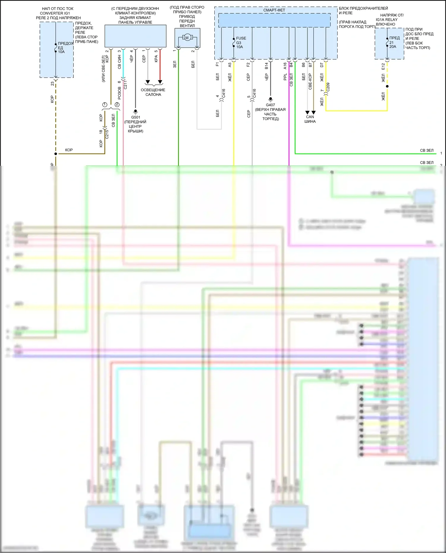 Odyssey (North America) Honda V рестайлинг (2017-2020): Электросхема климат контроля (2 из 4) 