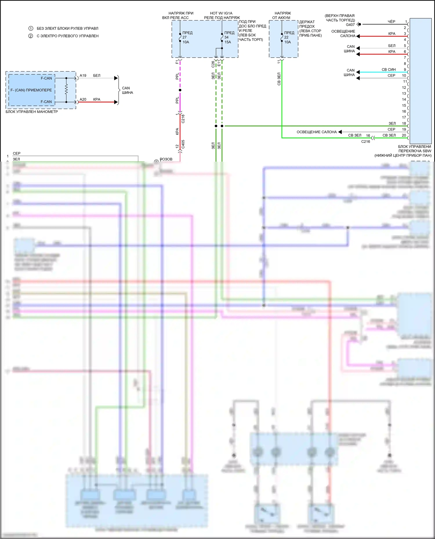 Odyssey (North America) Honda V рестайлинг (2017-2020): Электросхема соединений коробки передач, 9-ступенчатая автоматическая коробка передач (2 из 2) 
