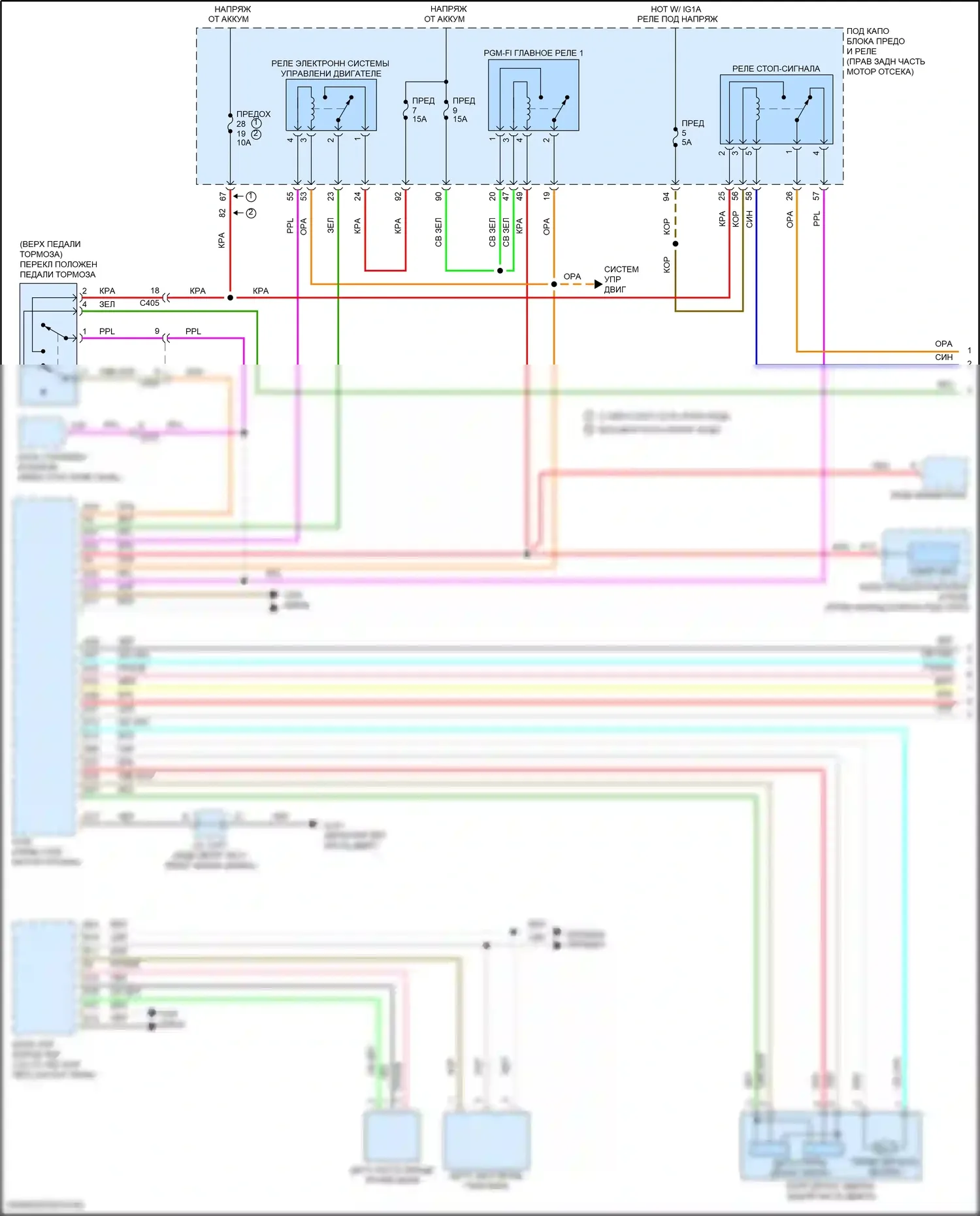 Odyssey (North America) Honda V рестайлинг (2017-2020): Электросхема круиз-контроля (1 из 2) 