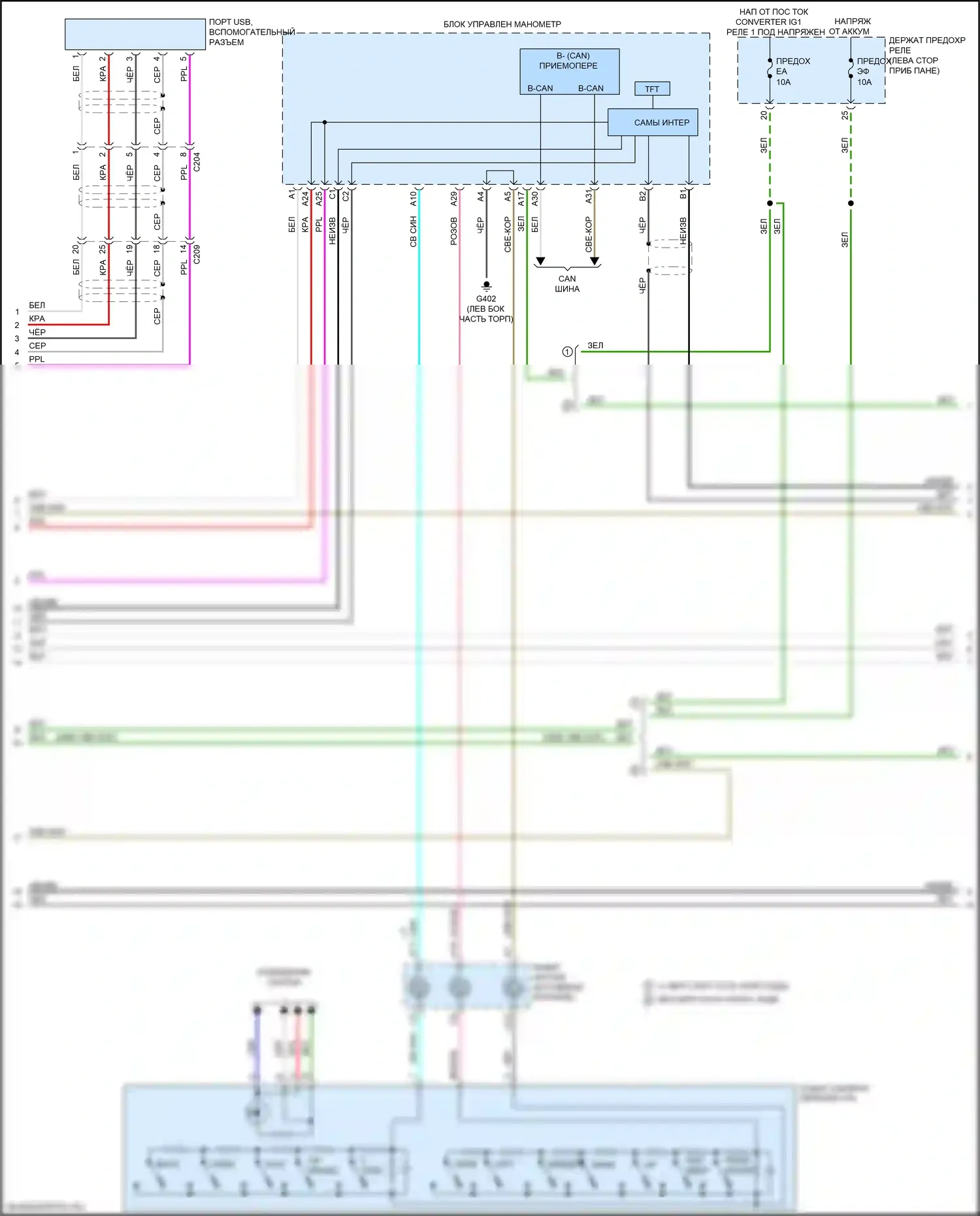 Odyssey (North America) Honda V рестайлинг (2017-2020): Электросхема магнитолы, с дисплеем и 11 динамиками (5 из 6) 