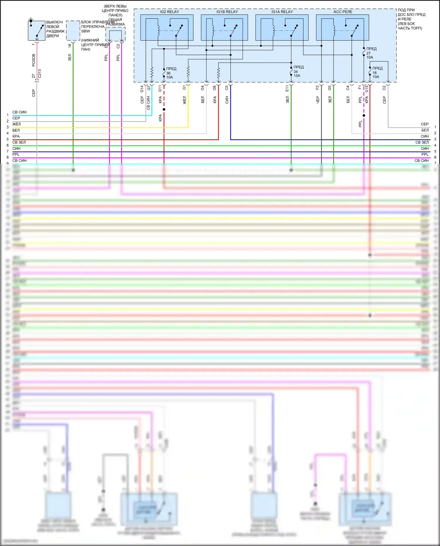 Odyssey (North America) Honda V рестайлинг (2017-2020): Сигнализации электросхема (2 из 6) 
