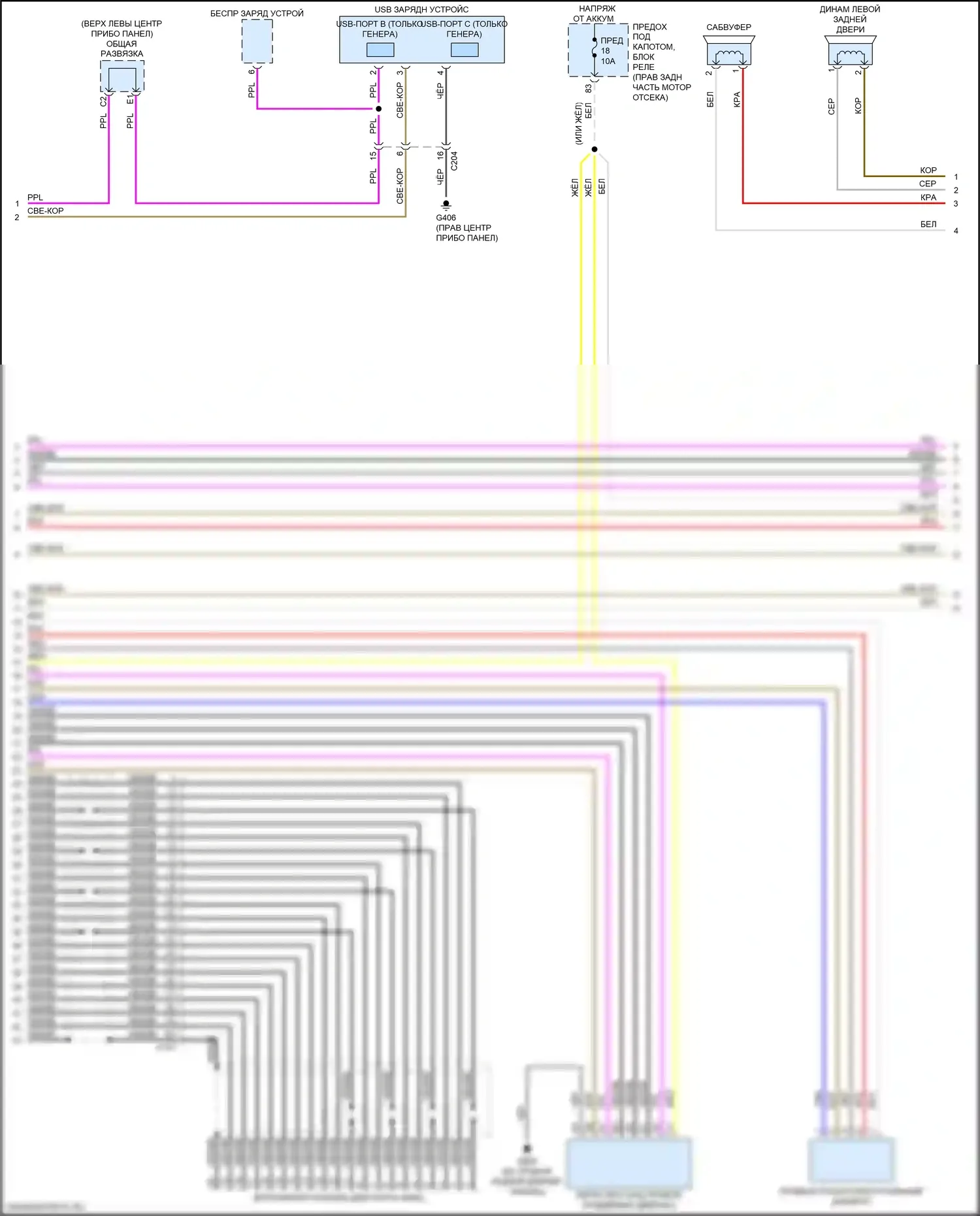 Odyssey (North America) Honda V рестайлинг (2017-2020): Электросхема навигации, 11 динамиков (2 из 6) 