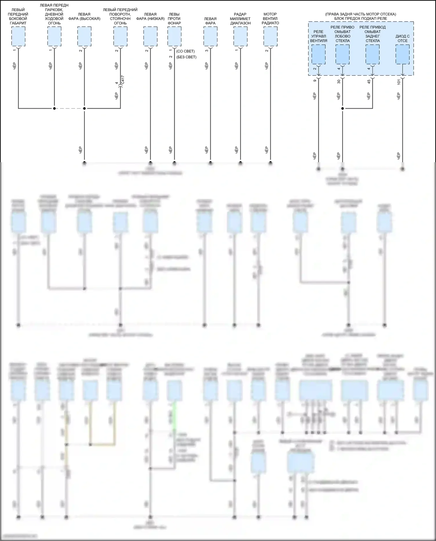 Odyssey (North America) Honda V рестайлинг (2017-2020): Электросхема разводки массы (1 из 6) 