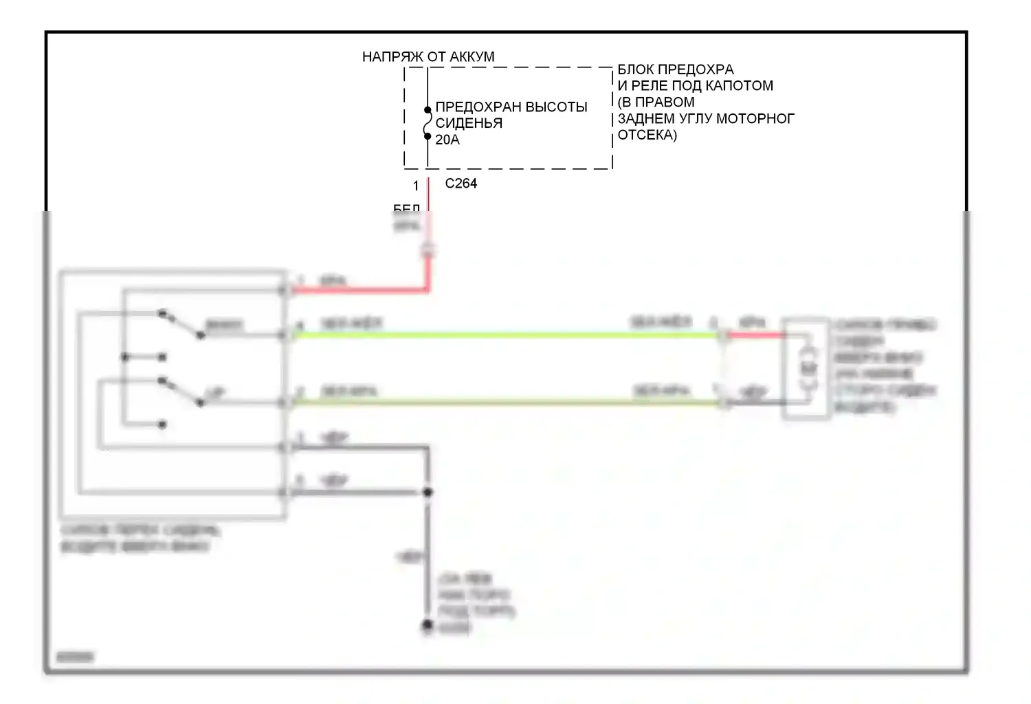 Odyssey Honda I (1994-1999): Электросхемы силового сиденья 