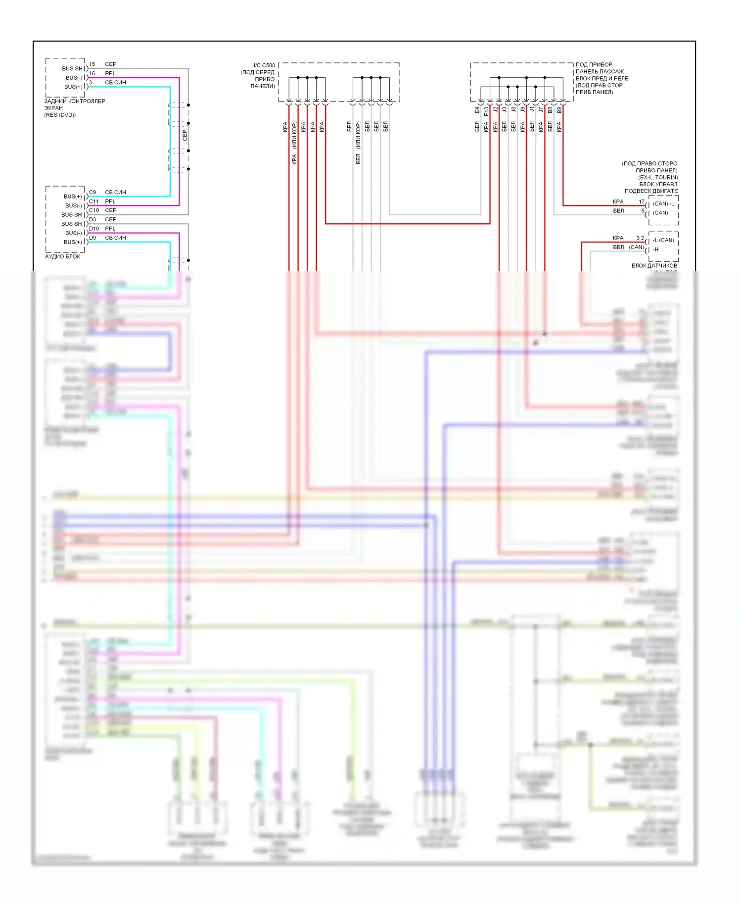 Odyssey Honda I (2004-2009): Can шина электросхема (2 из 2) 
