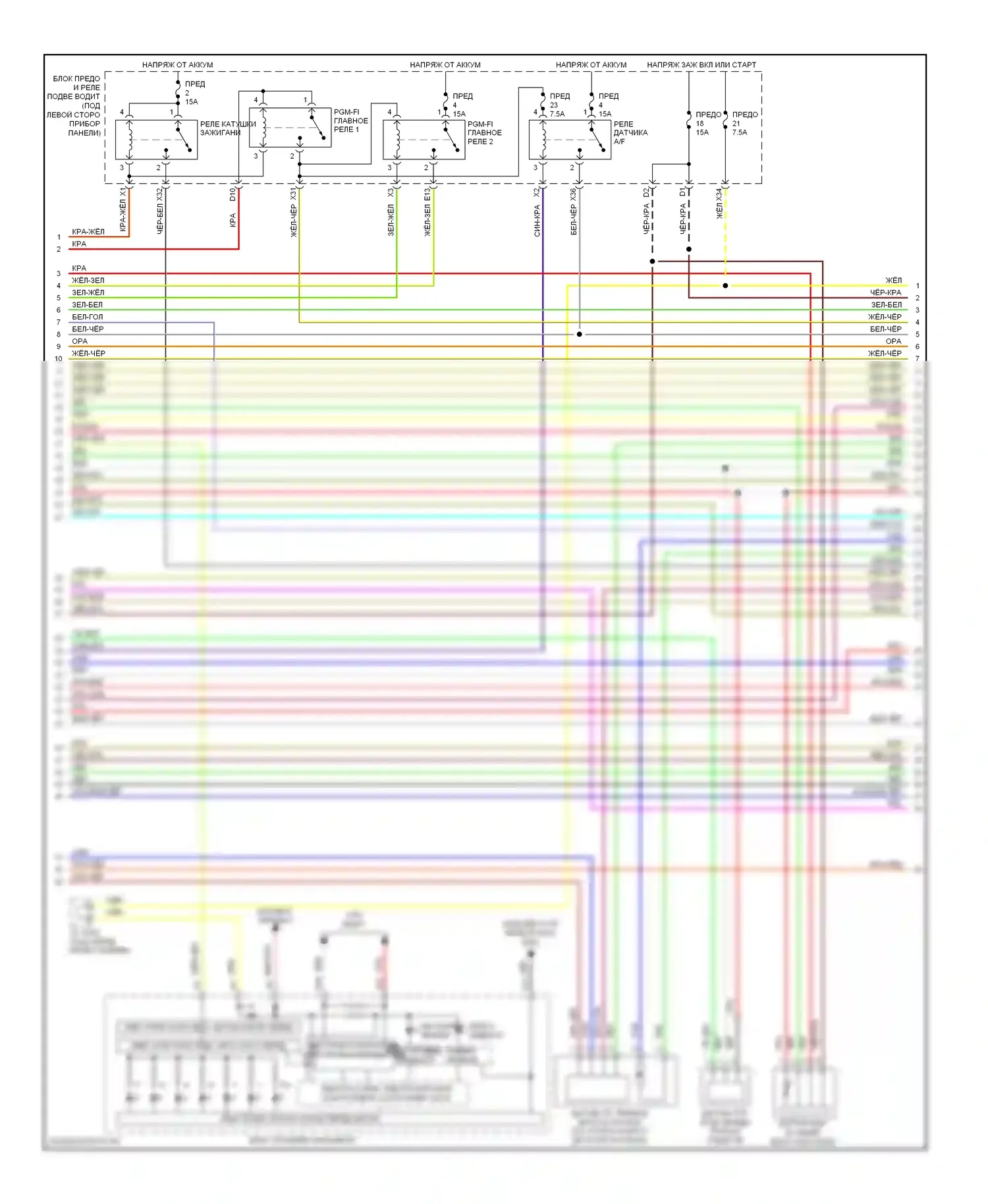 Odyssey Honda I (2004-2009): Электросхема двигателя 3.5l (3 из 7) 
