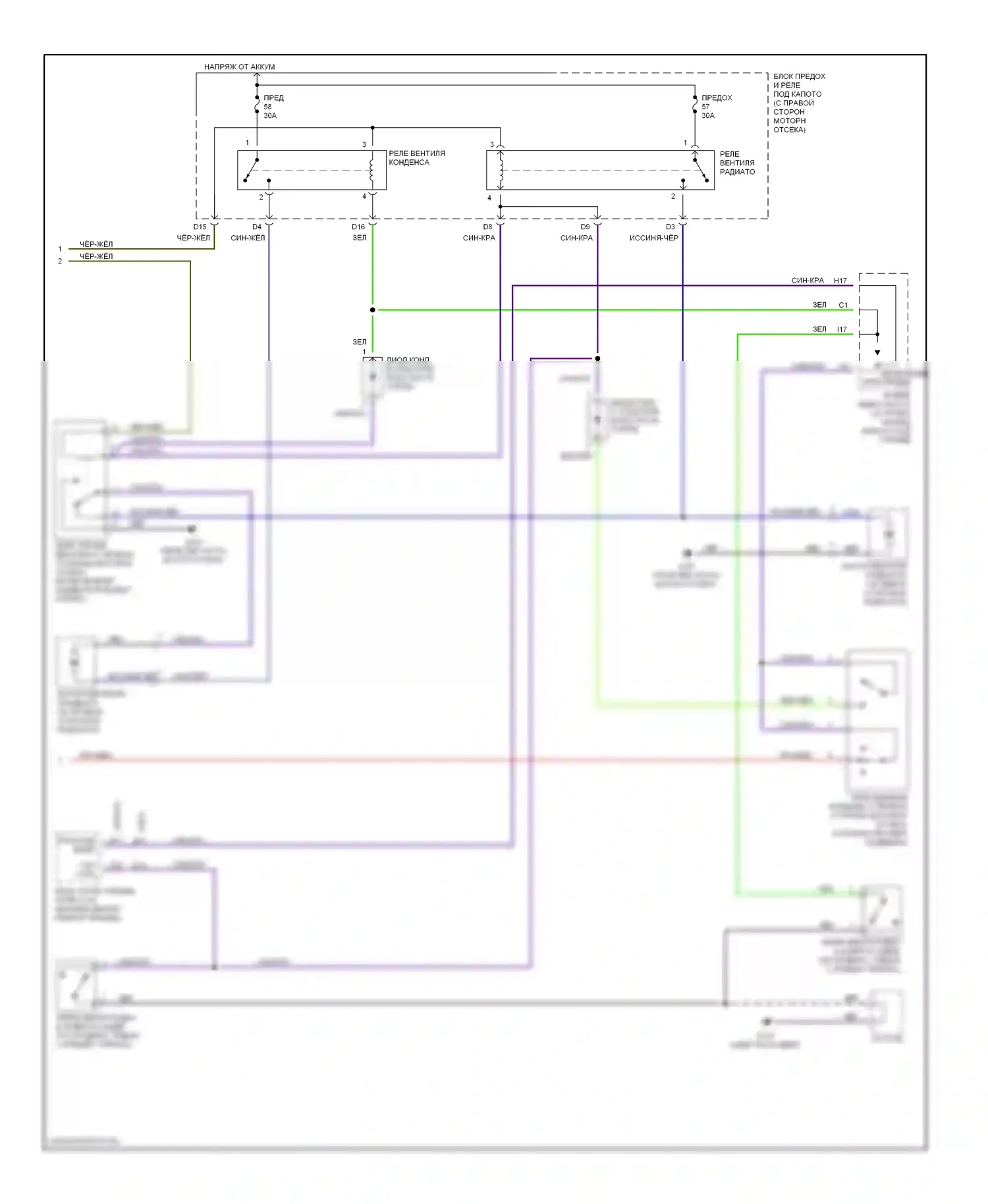 Odyssey Honda II (1999-2003): Электросхема ручного кондиционера (2 из 2) 