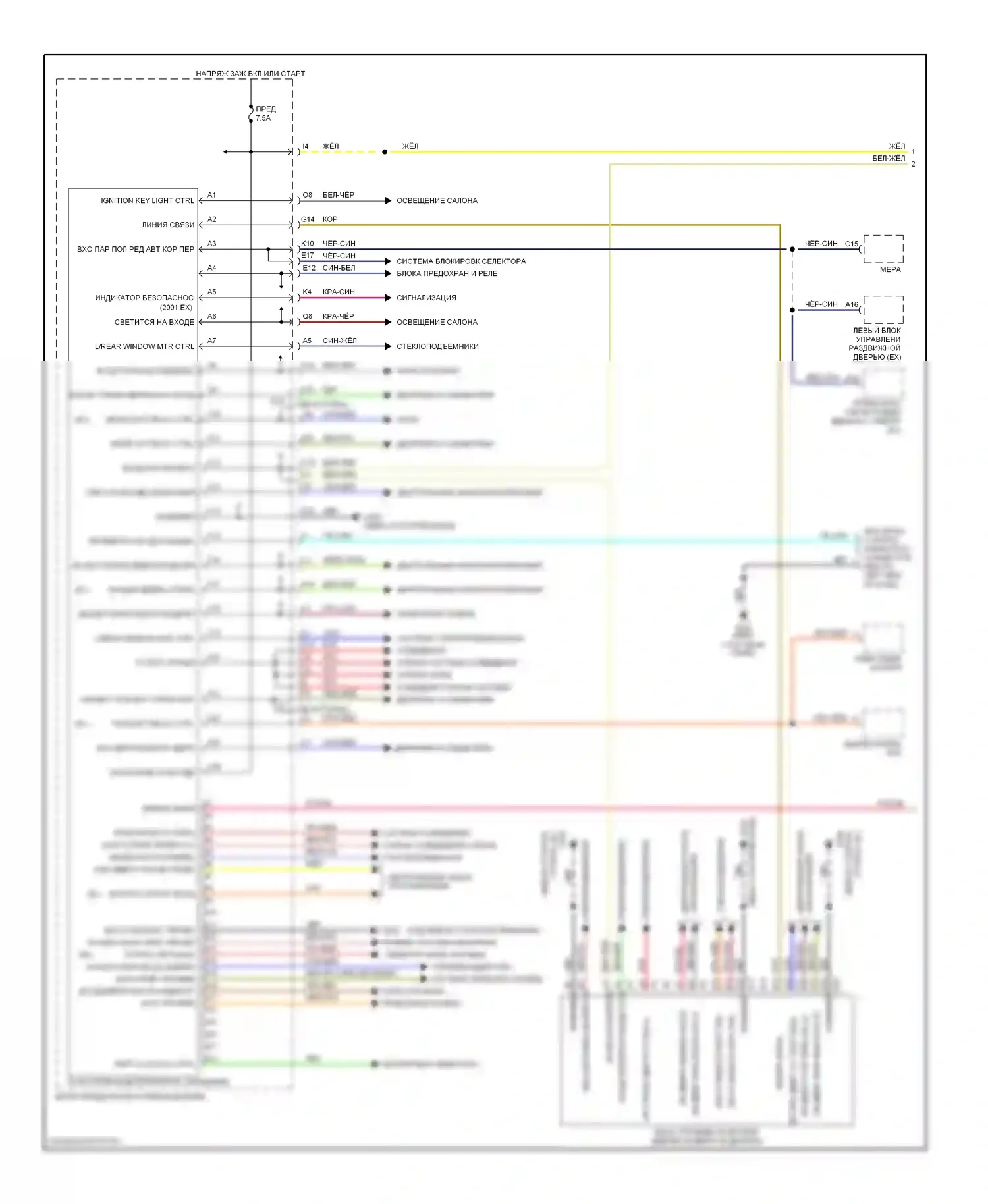 Odyssey Honda II (1999-2003): Электросхема мультиплексного управления (1 из 2) 