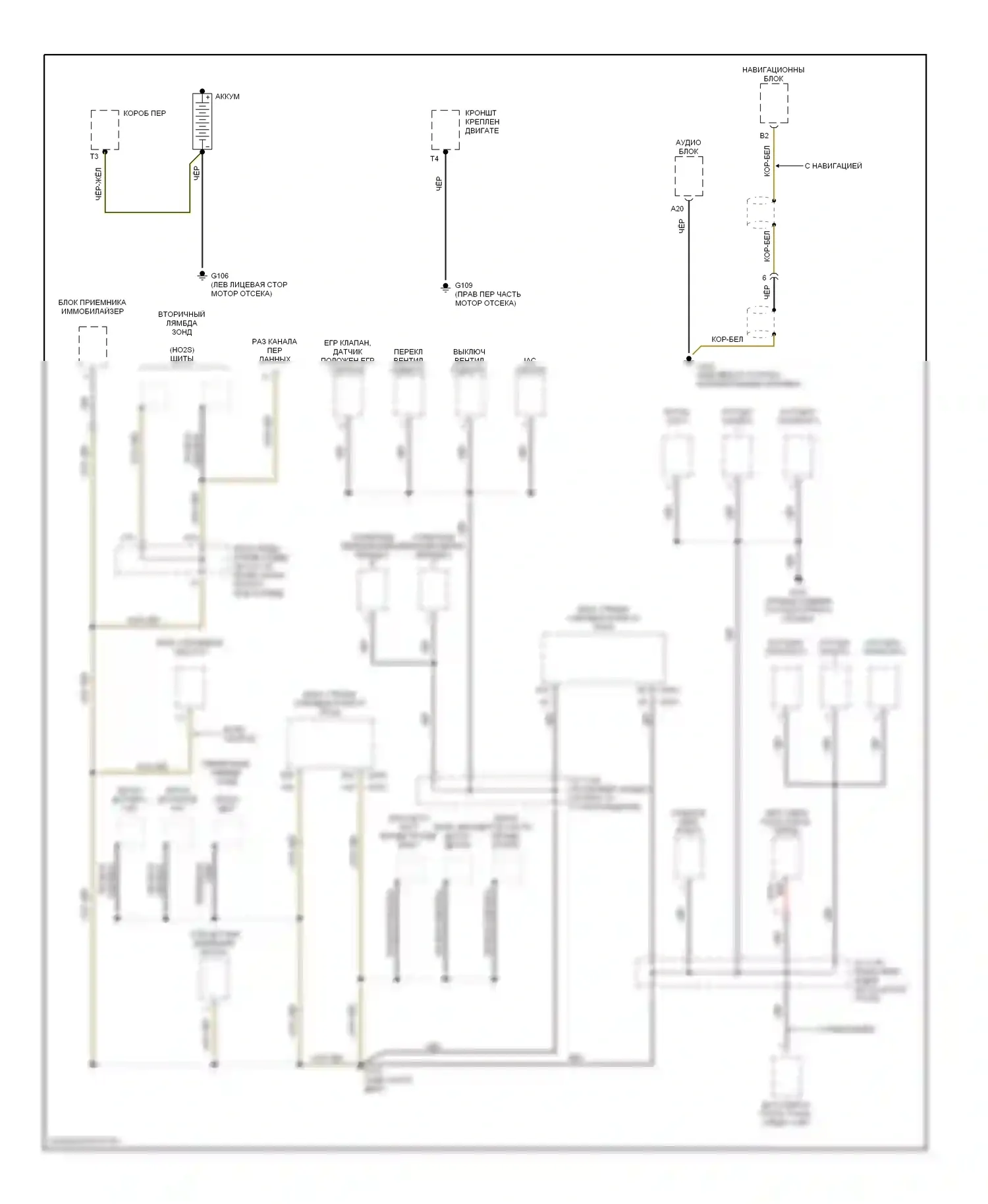 Odyssey Honda II (1999-2003): Электросхема точек подключения масс (1 из 4) 