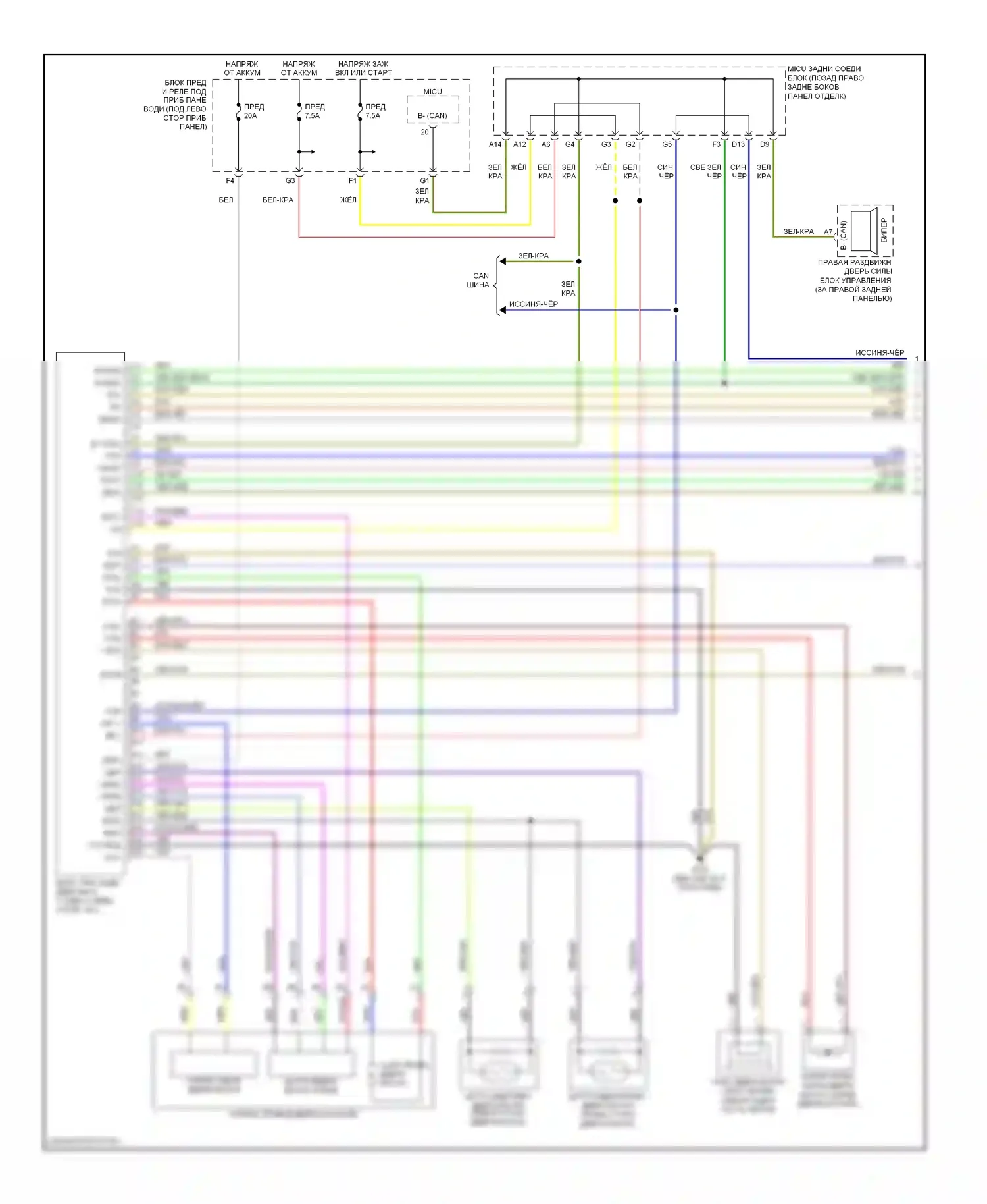 Odyssey Honda III (2003-2008): Электросхема силовой двери багажника (1 из 2) 