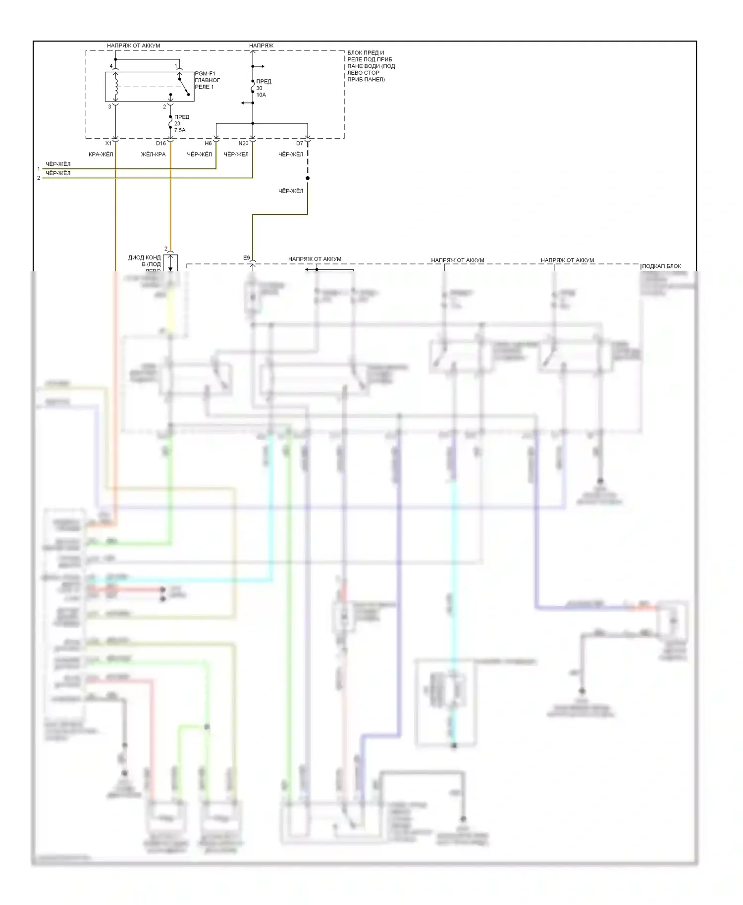 Odyssey Honda III (2003-2008): Электросхема климат контроля, ex, ex-l, touring (3 из 3) 