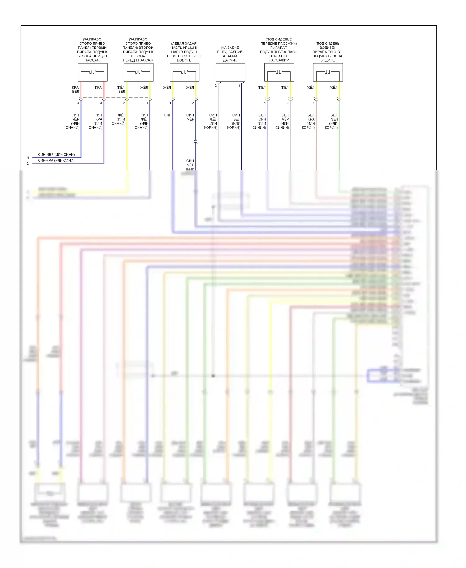 Odyssey Honda III (2003-2008): Электросхема подушек безопасности (3 из 3) 