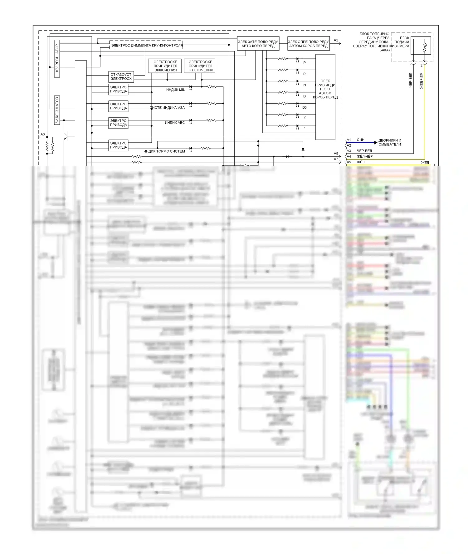 Odyssey Honda III (2003-2008): Электросхема приборной панели (1 из 2) 
