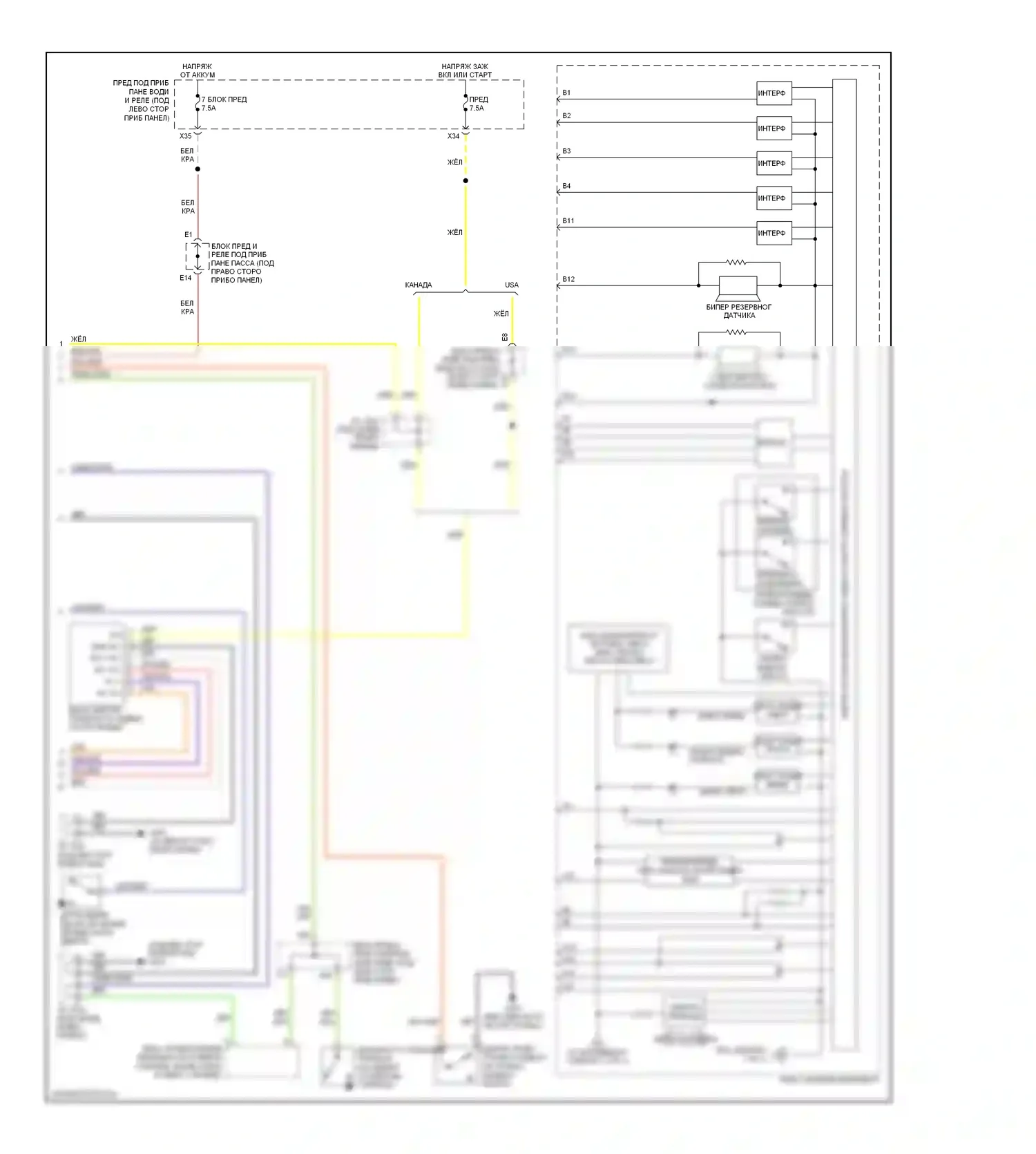 Odyssey Honda III (2003-2008): Электросхема приборной панели (2 из 2) 