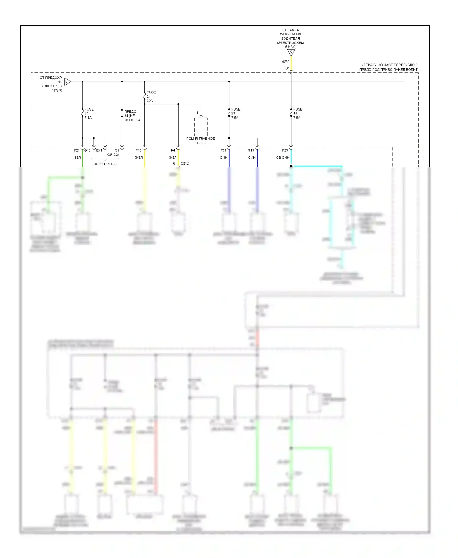 Odyssey Honda IV (2008-2013): Электросхема блока предохранителей реле (8 из 9) 