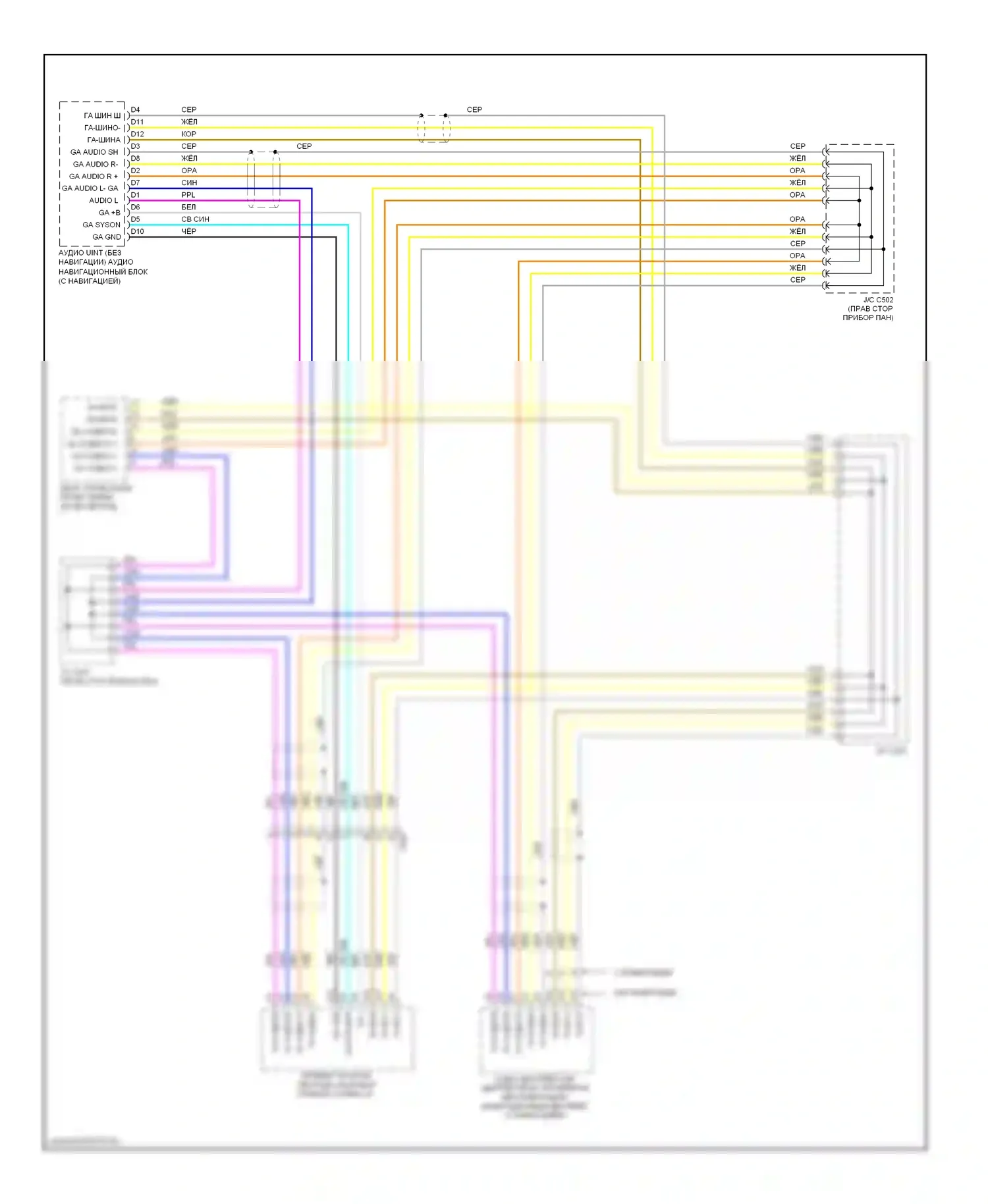 Odyssey Honda IV (2008-2013): Электросхема шины ga-net/аудиосети ga-net 