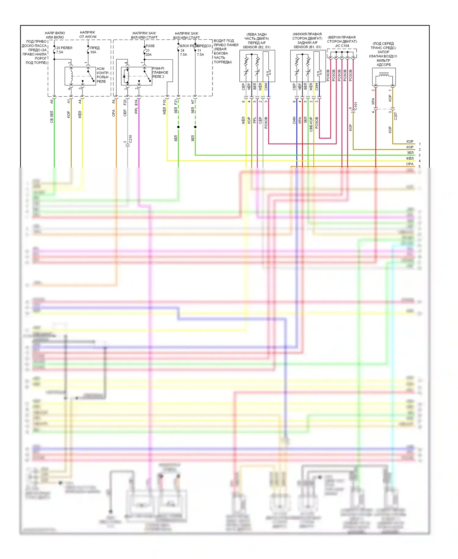 Odyssey Honda IV (2008-2013): Электросхема двигателя 3.5l (3 из 7) 