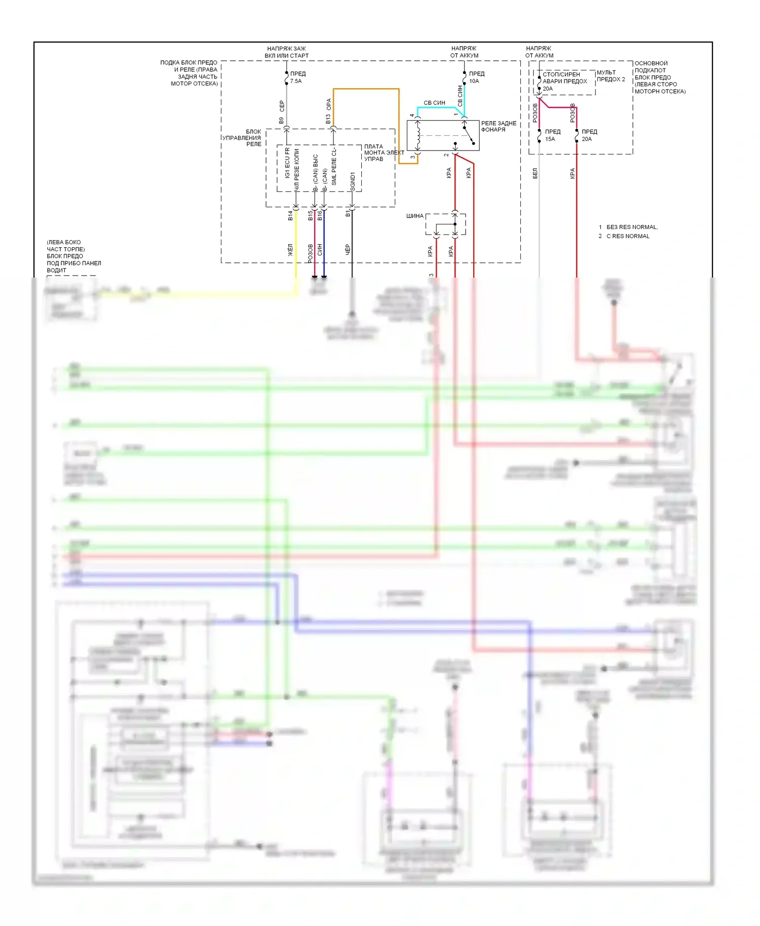 Odyssey Honda IV (2008-2013): Электросхема фар и фонарей (2 из 2) 