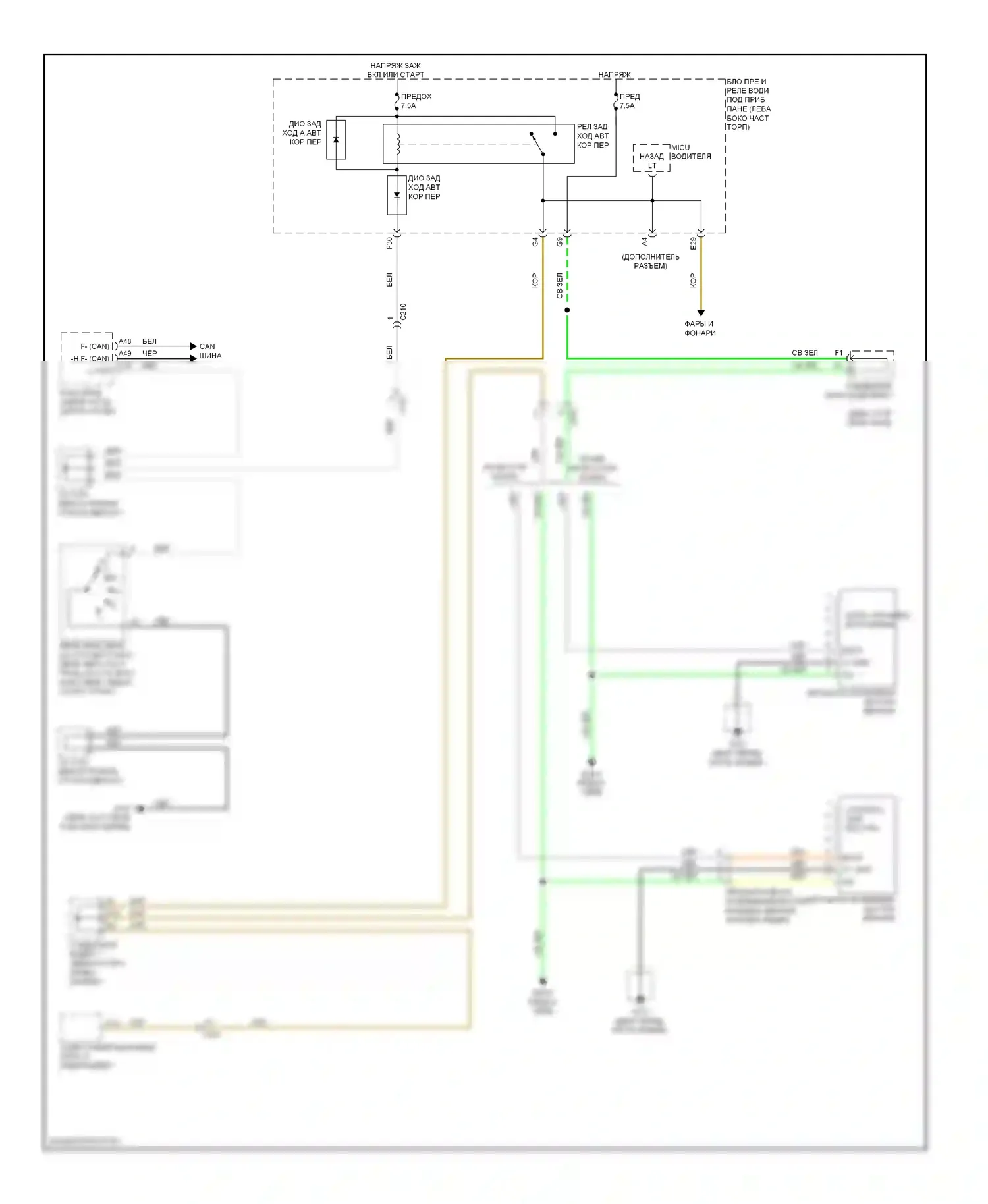 Odyssey Honda IV (2008-2013): Электросхема автоматического дневного/ночного зеркала 
