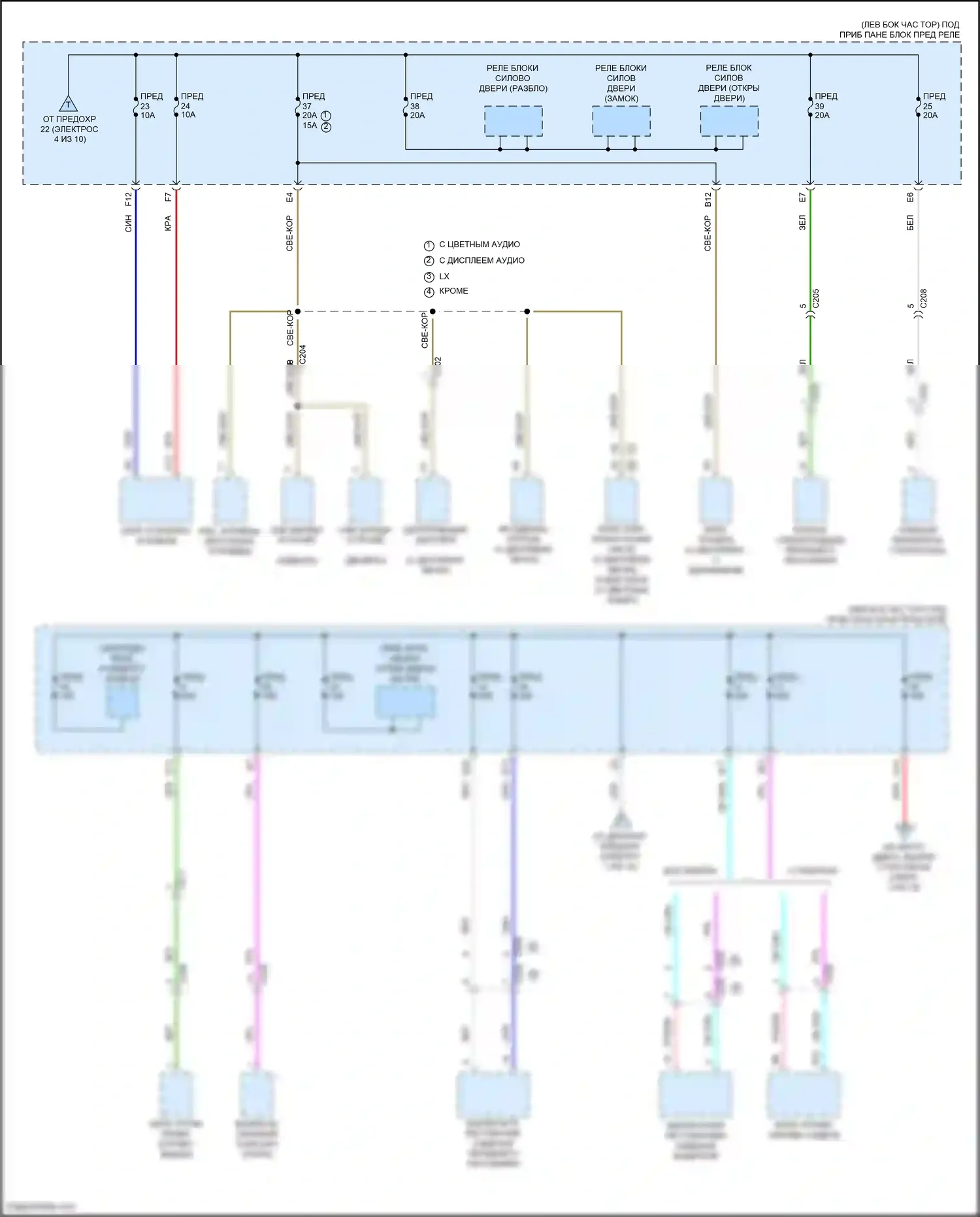 Odyssey Honda V рестайлинг 2 (2020-2024): Электросхема блока предохранителей реле (5 из 10) 
