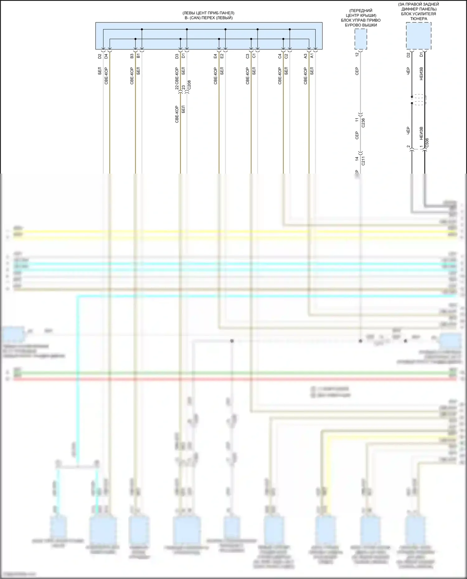 Odyssey Honda V рестайлинг 2 (2020-2024): Can шина электросхема (2 из 5) 