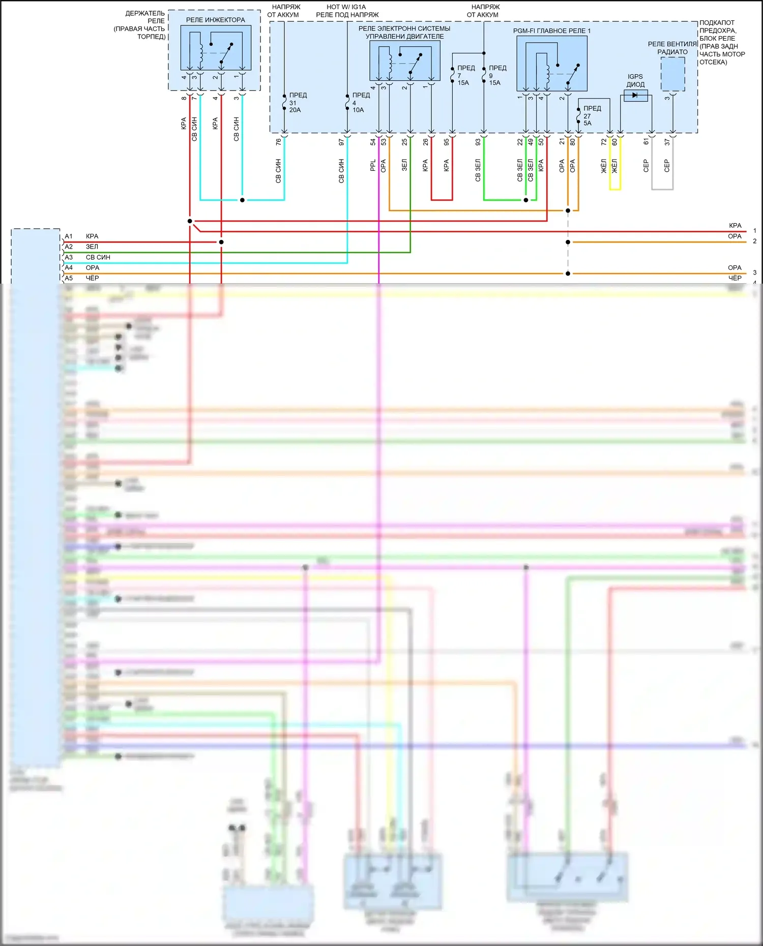 Odyssey Honda V рестайлинг 2 (2020-2024): Электросхема двигателя 3.5l (1 из 8) 