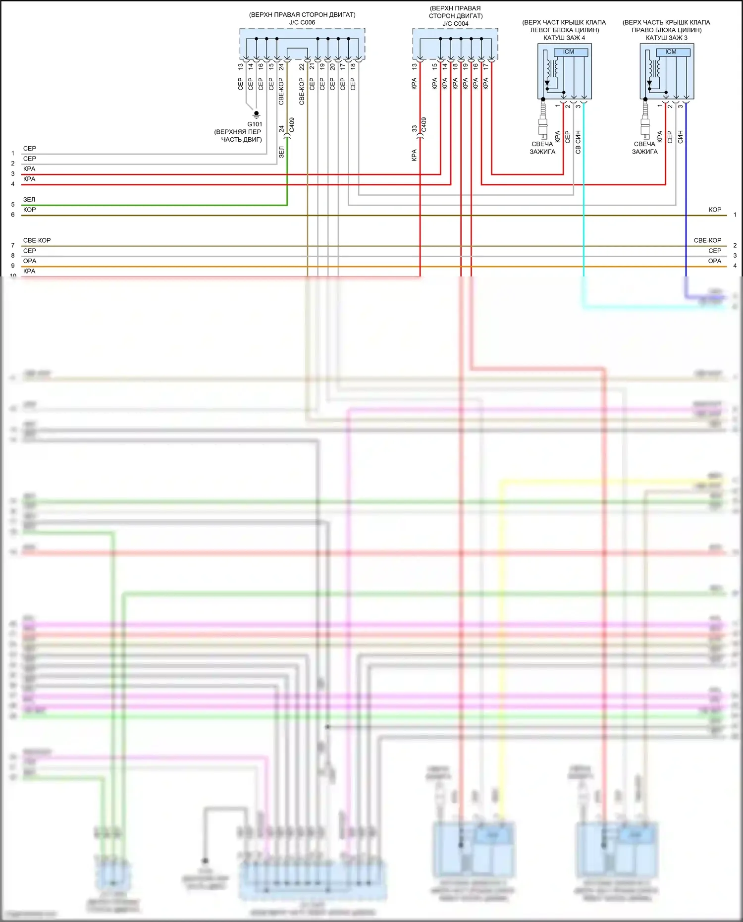 Odyssey Honda V рестайлинг 2 (2020-2024): Электросхема двигателя 3.5l (6 из 8) 