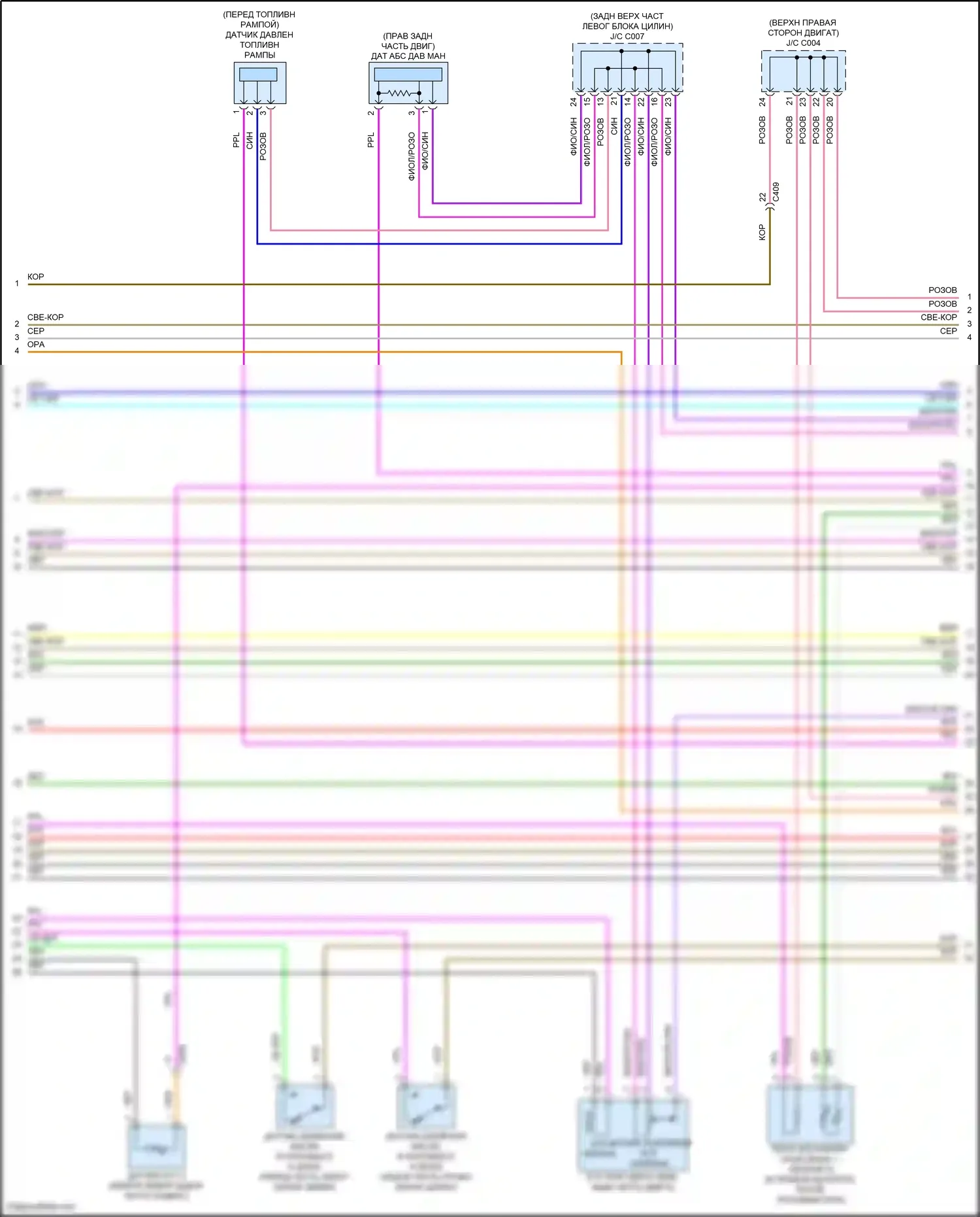 Odyssey Honda V рестайлинг 2 (2020-2024): Электросхема двигателя 3.5l (7 из 8) 