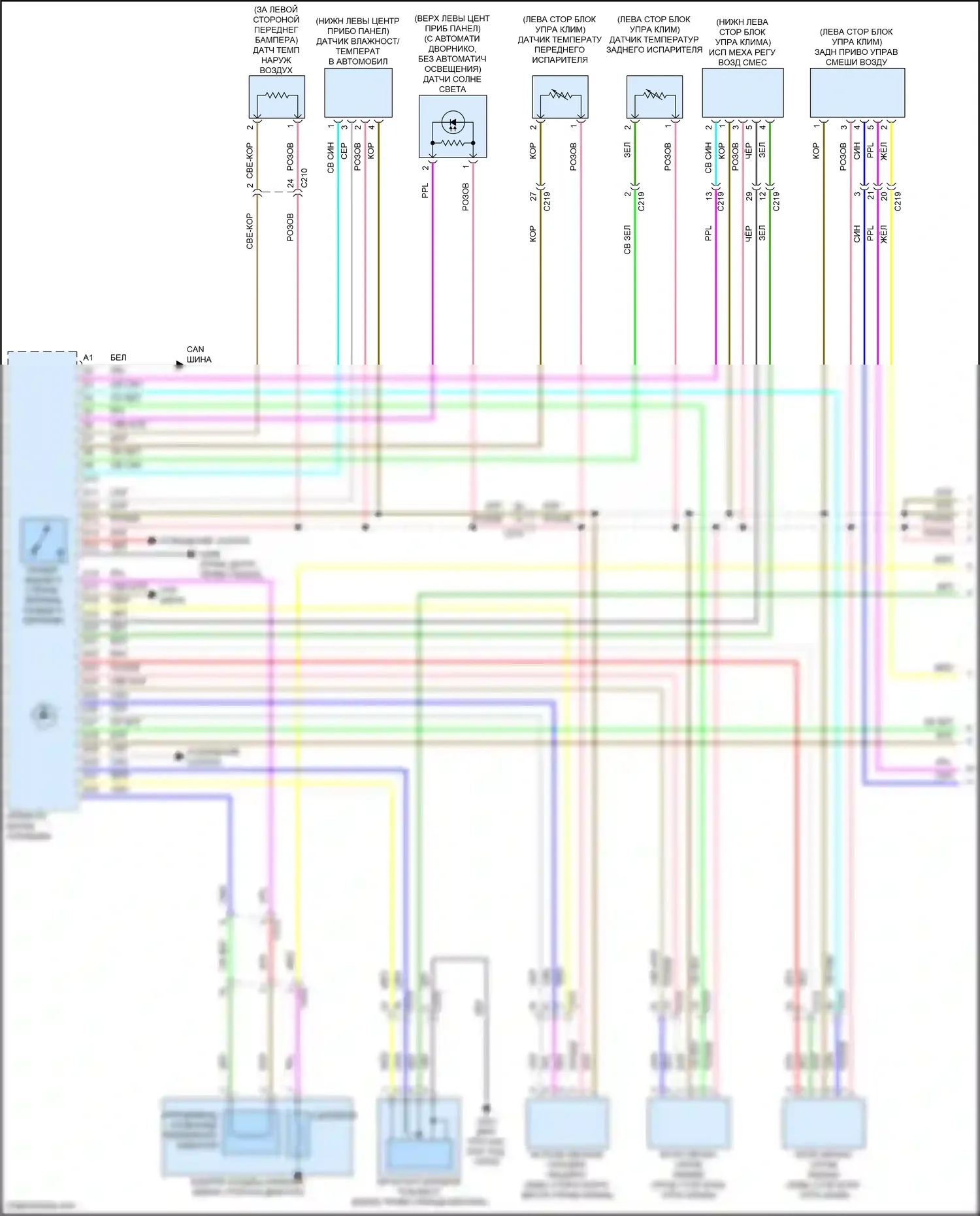 Odyssey Honda V рестайлинг 2 (2020-2024): Электросхема климат контроля (1 из 4) 