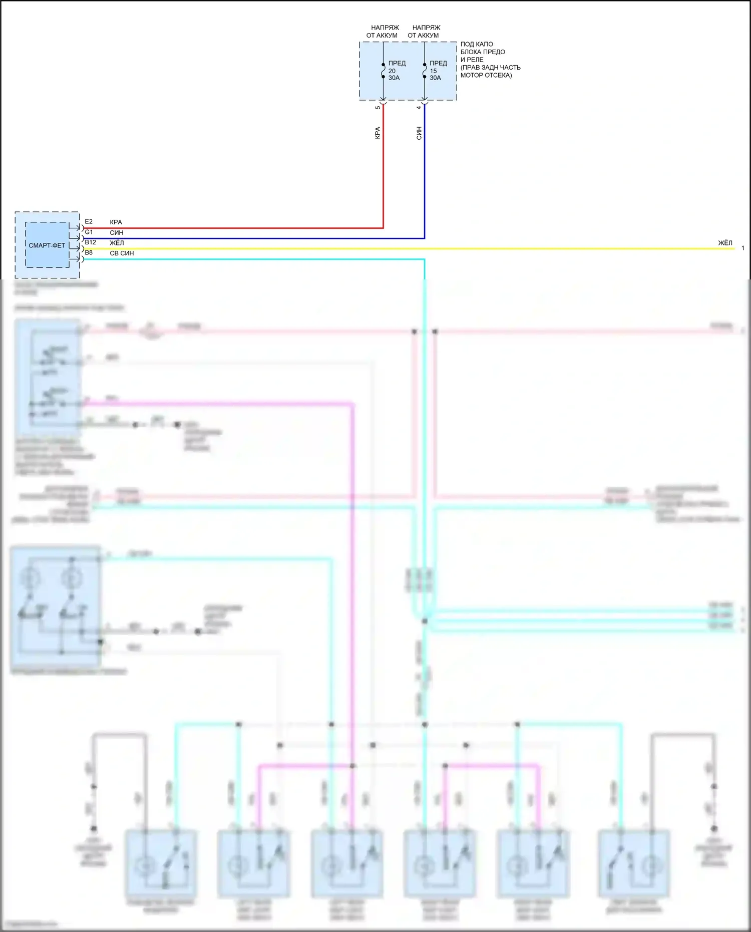 Odyssey Honda V рестайлинг 2 (2020-2024): Электросхема освещения салона (1 из 2) 
