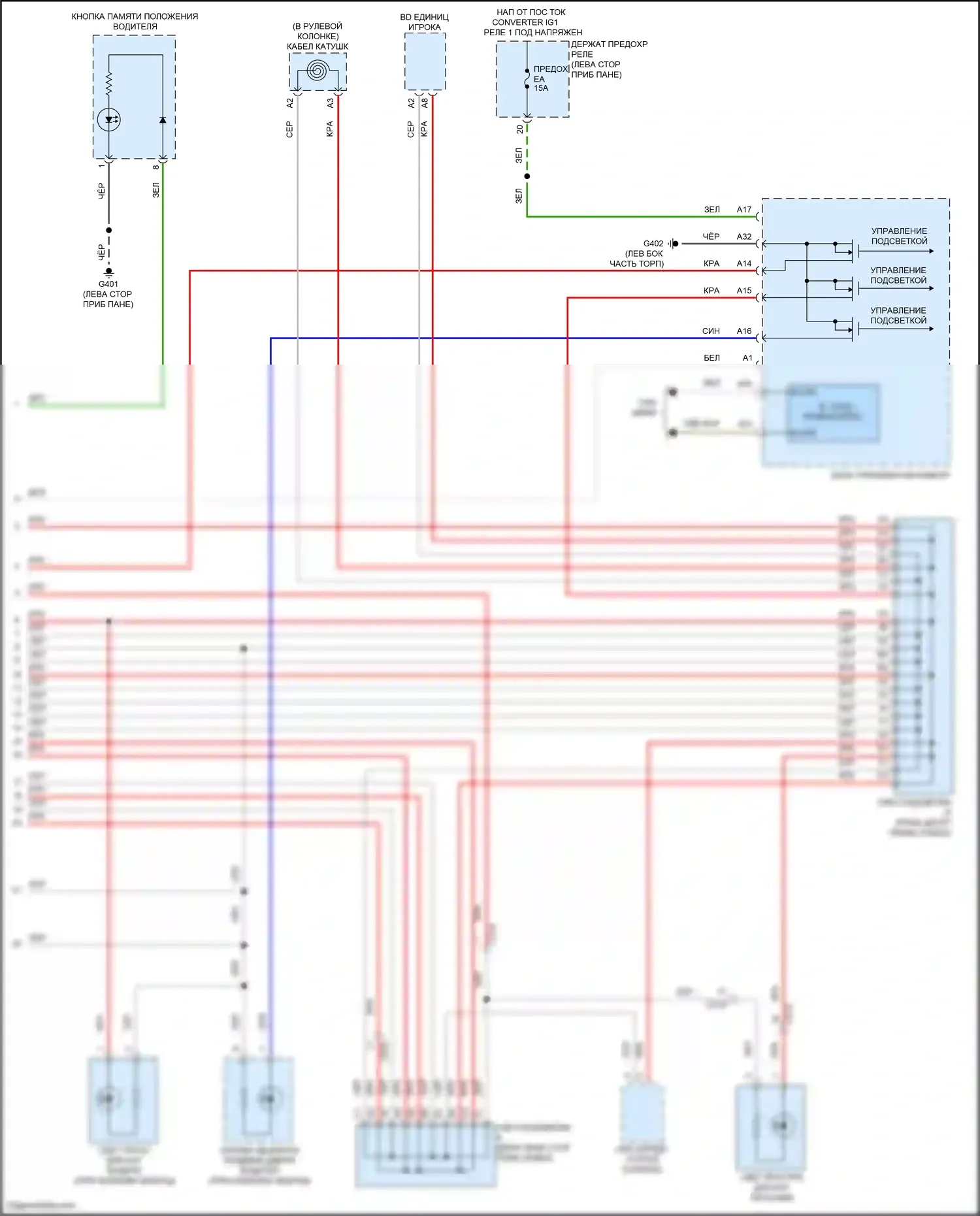 Odyssey Honda V рестайлинг 2 (2020-2024): Электросхема подсветки приборной панели (4 из 4) 