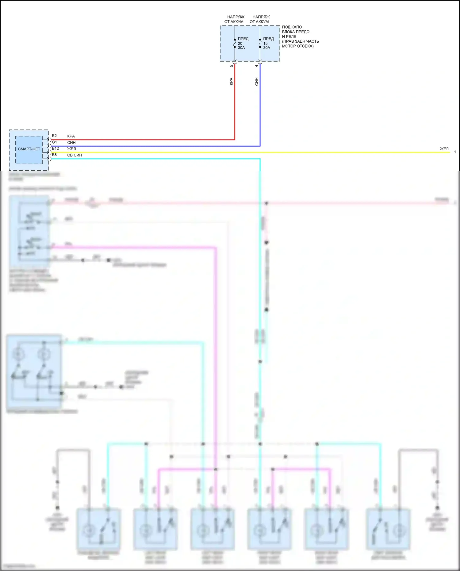 Odyssey Honda V рестайлинг 2 (2020-2024): Электросхема таймера входного светофора (1 из 2) 