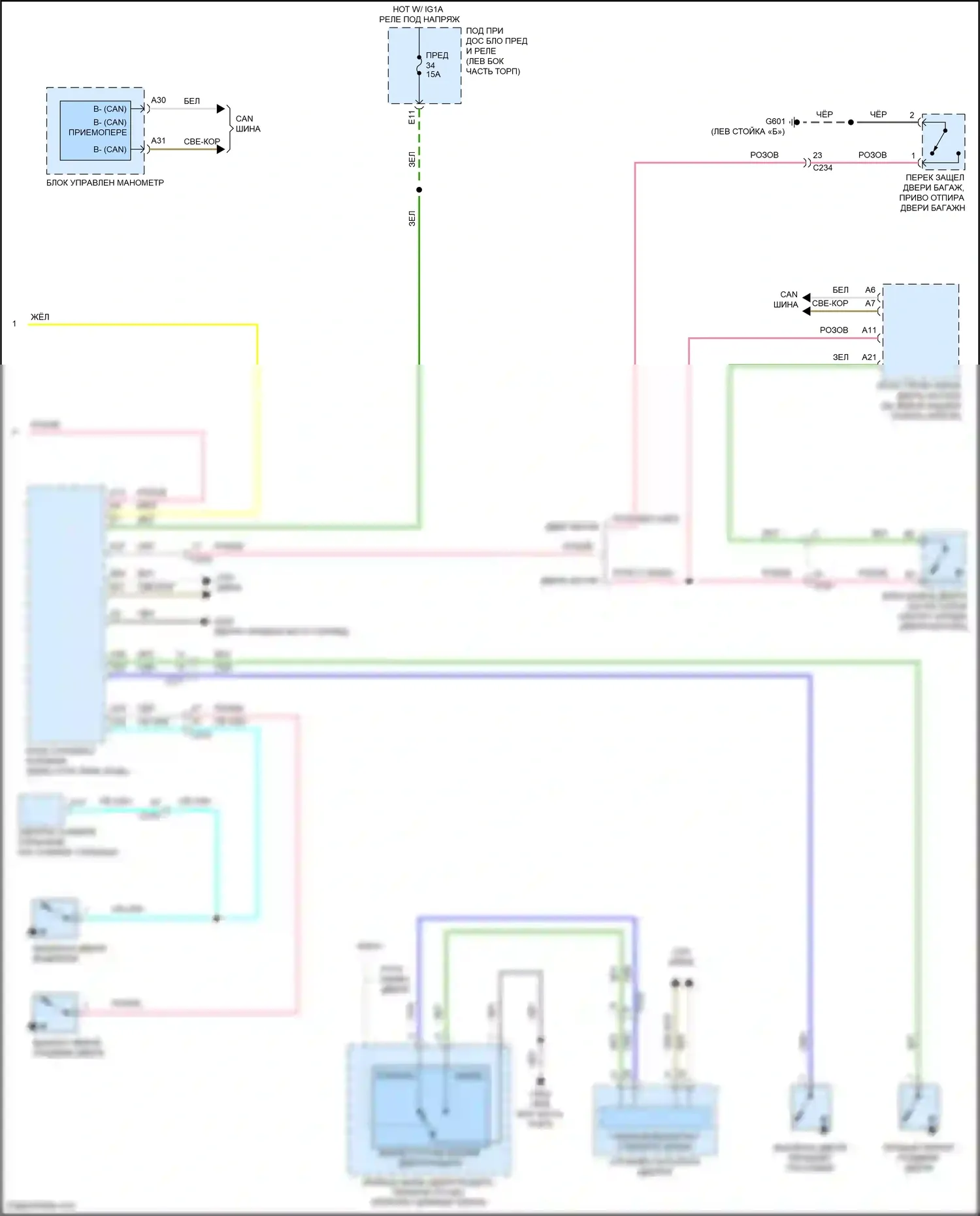 Odyssey Honda V рестайлинг 2 (2020-2024): Электросхема таймера входного светофора (2 из 2) 