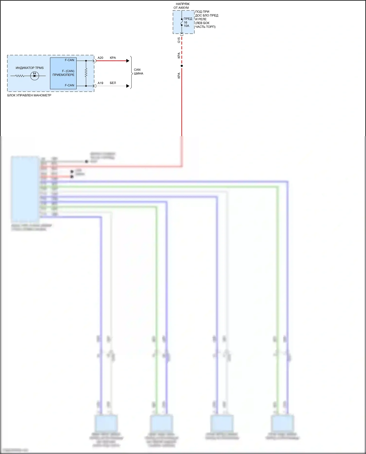 Odyssey Honda V рестайлинг 2 (2020-2024): Электросхема контроля давления в шинах 