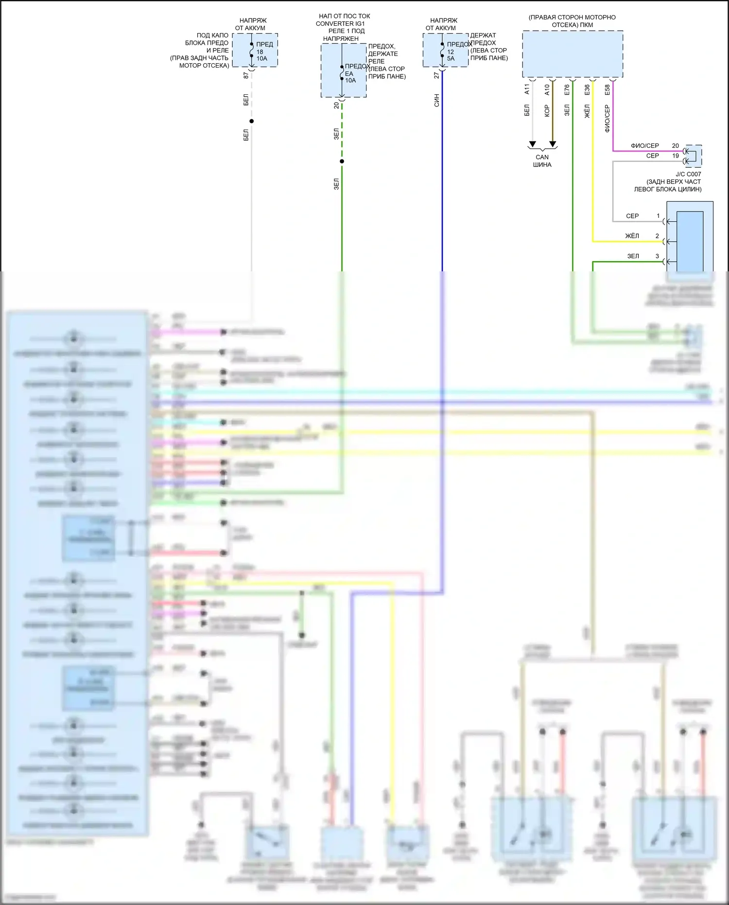 Odyssey Honda V рестайлинг 2 (2020-2024): Электросхема приборной панели (1 из 2) 