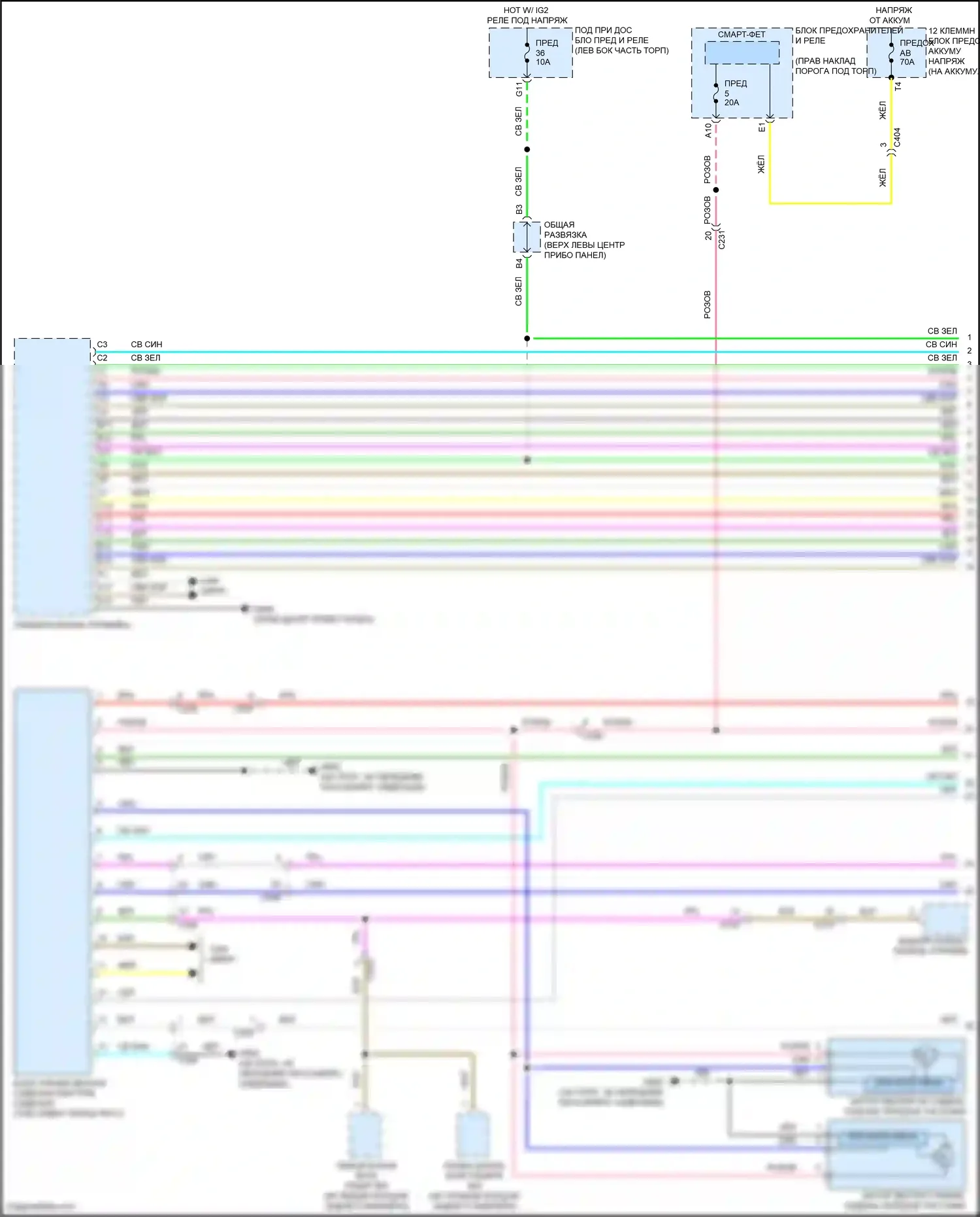 Odyssey Honda V рестайлинг 2 (2020-2024): Электросхема передней вентиляции и подогрева сидений (1 из 2) 