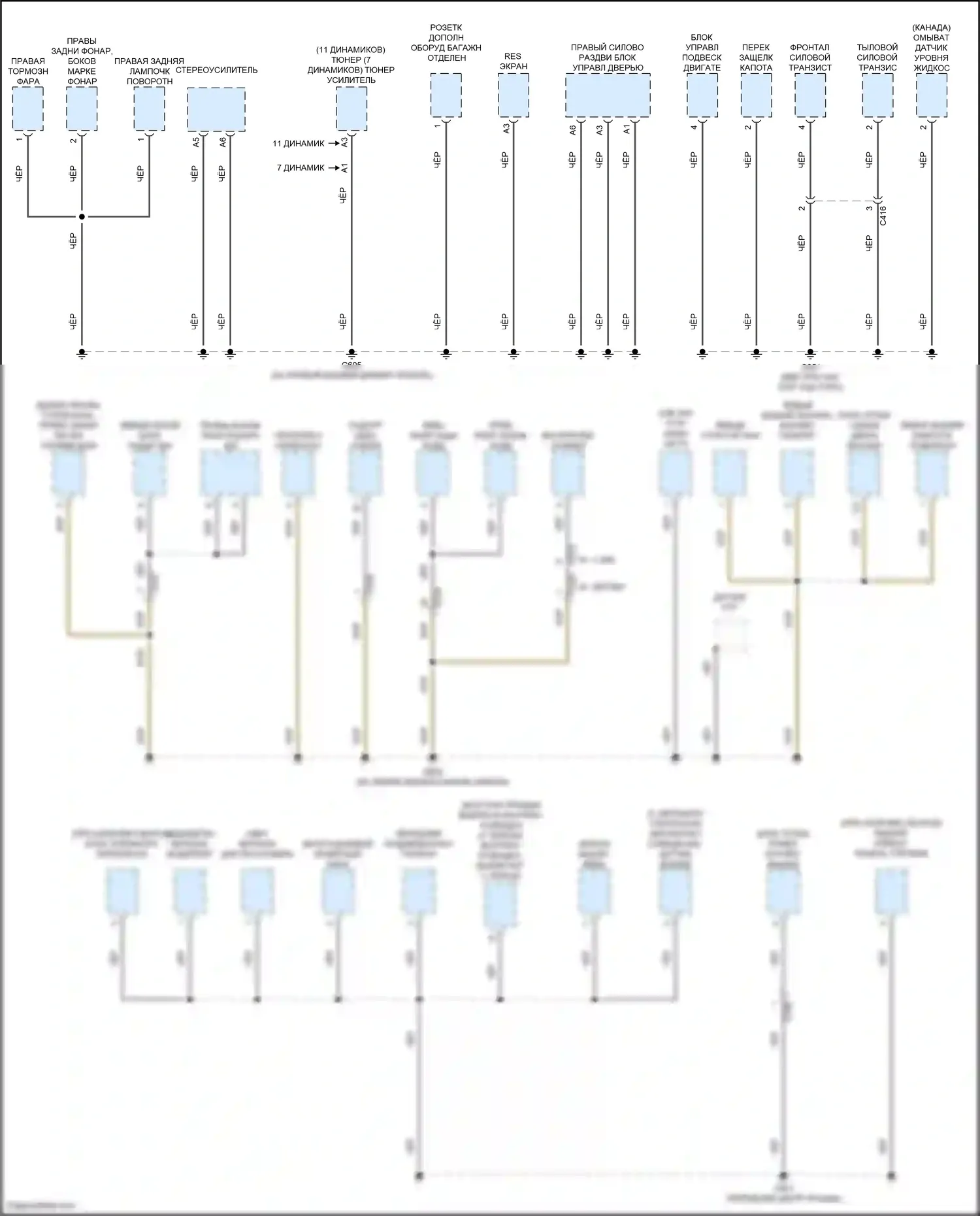 Odyssey Honda V рестайлинг 2 (2020-2024): Электросхема разводки массы (2 из 6) 