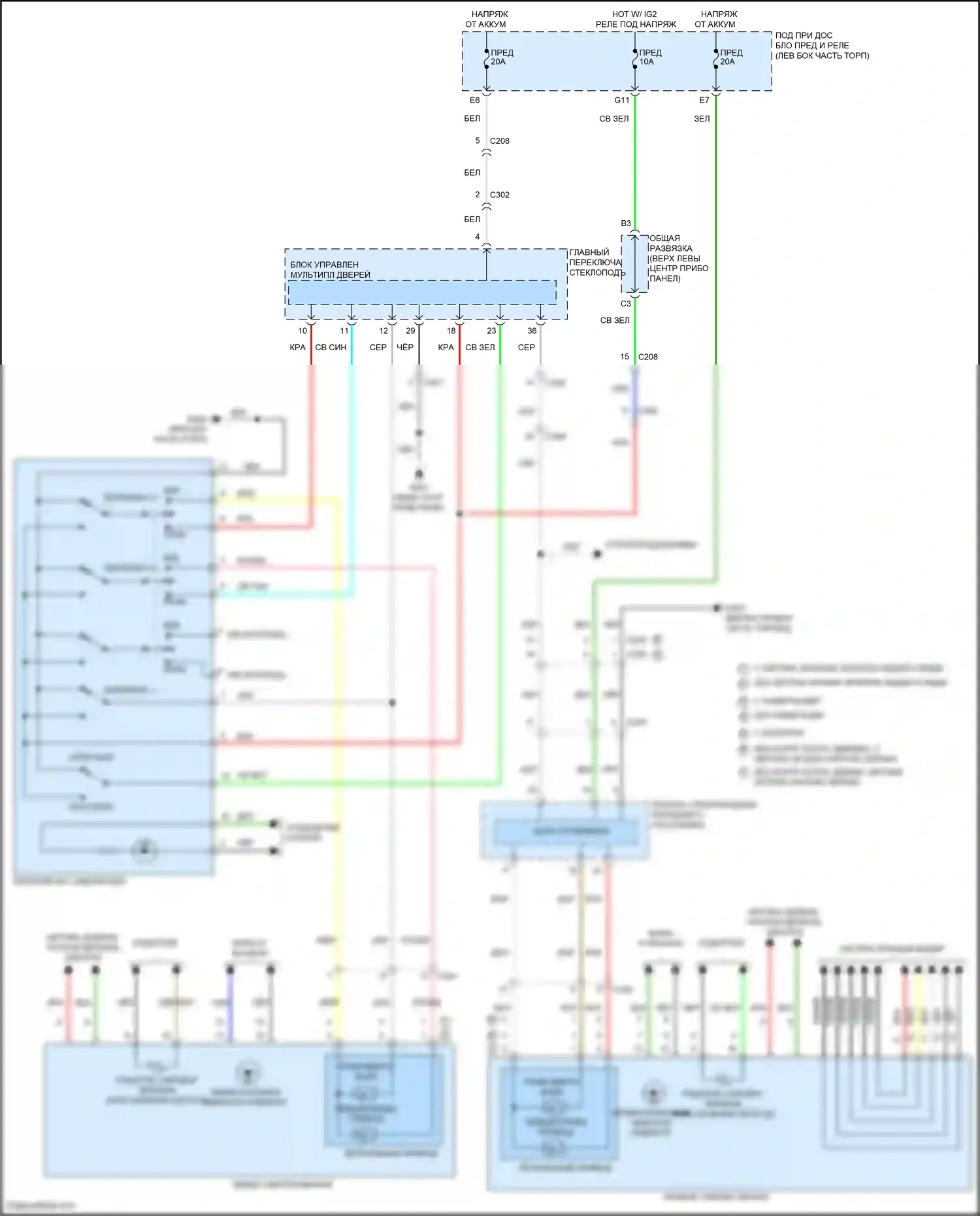 Odyssey Honda V рестайлинг 2 (2020-2024): Электросхема управления зеркалами заднего вида 