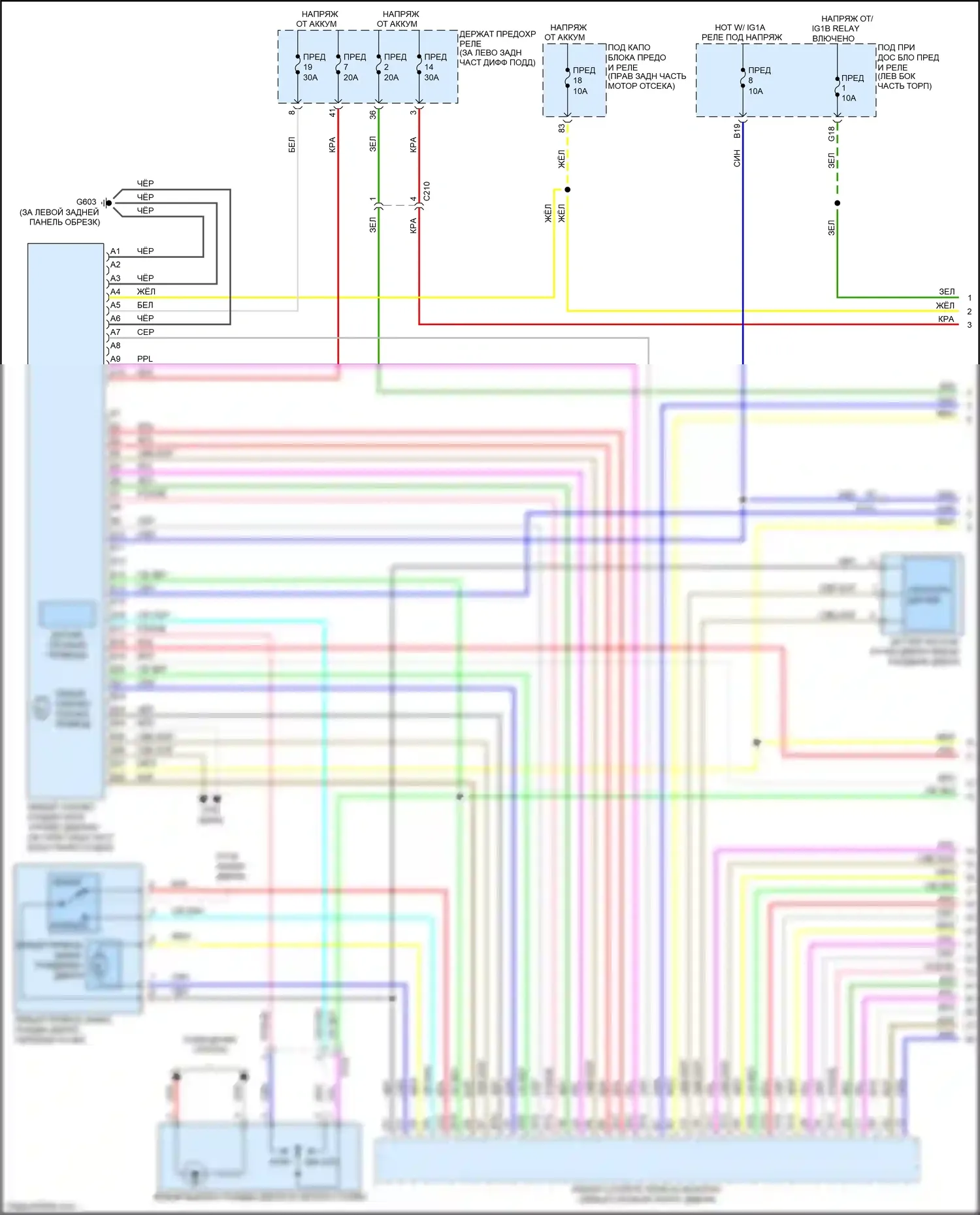 Odyssey Honda V рестайлинг (2017-2020): Электросхема раздвижной двери (1 из 4) 