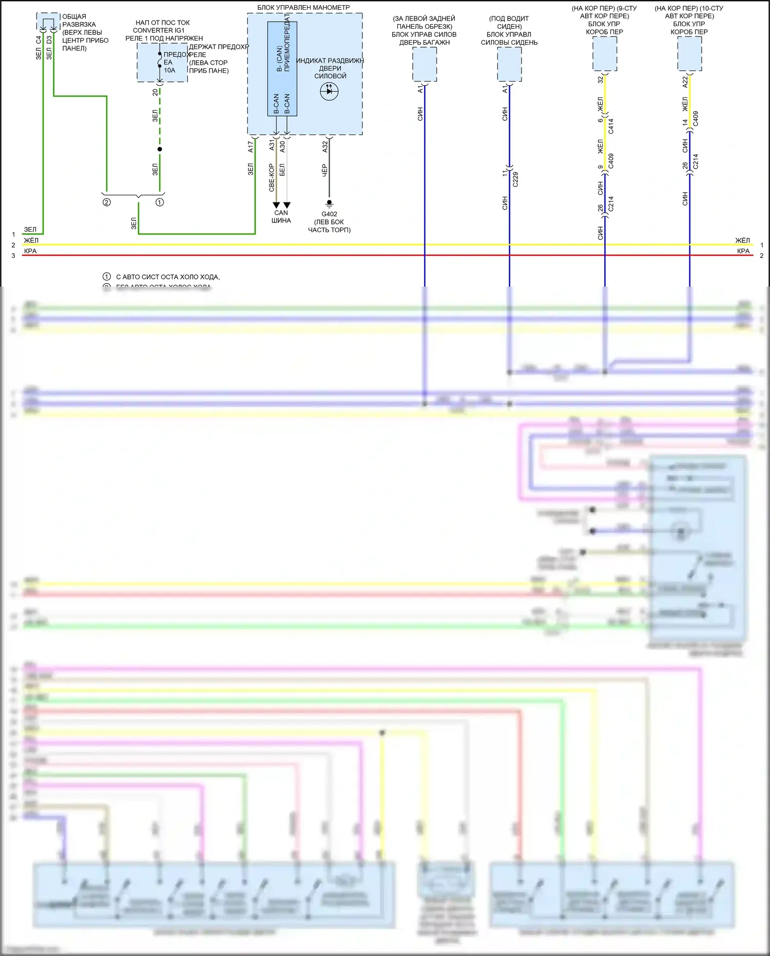 Odyssey Honda V рестайлинг (2017-2020): Электросхема раздвижной двери (2 из 4) 