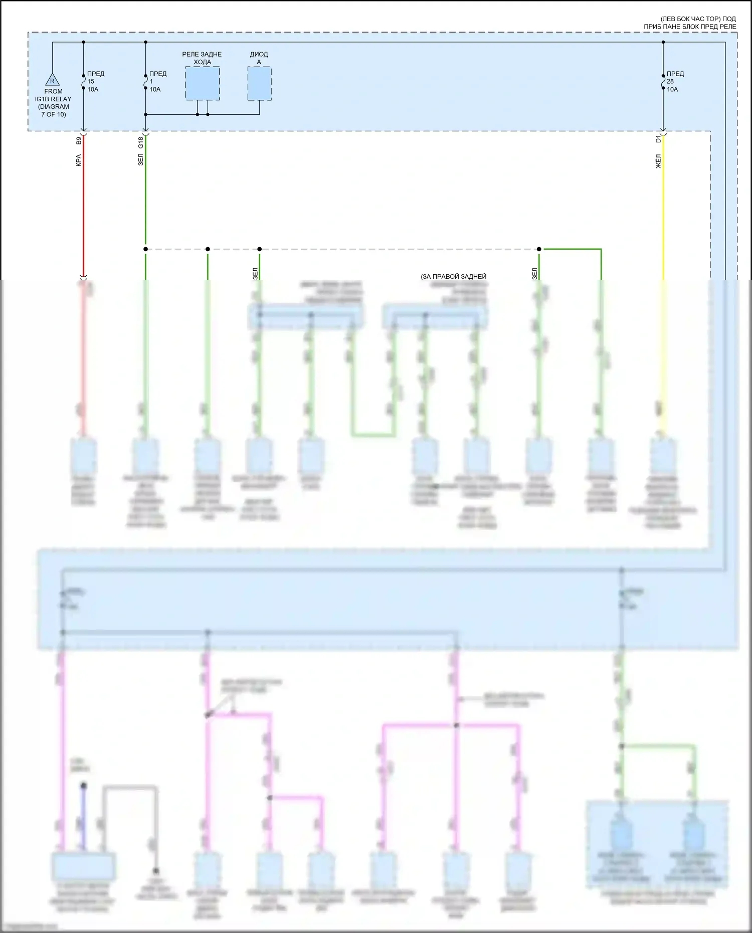 Odyssey Honda V рестайлинг (2017-2020): Электросхема блока предохранителей реле (10 из 10) 