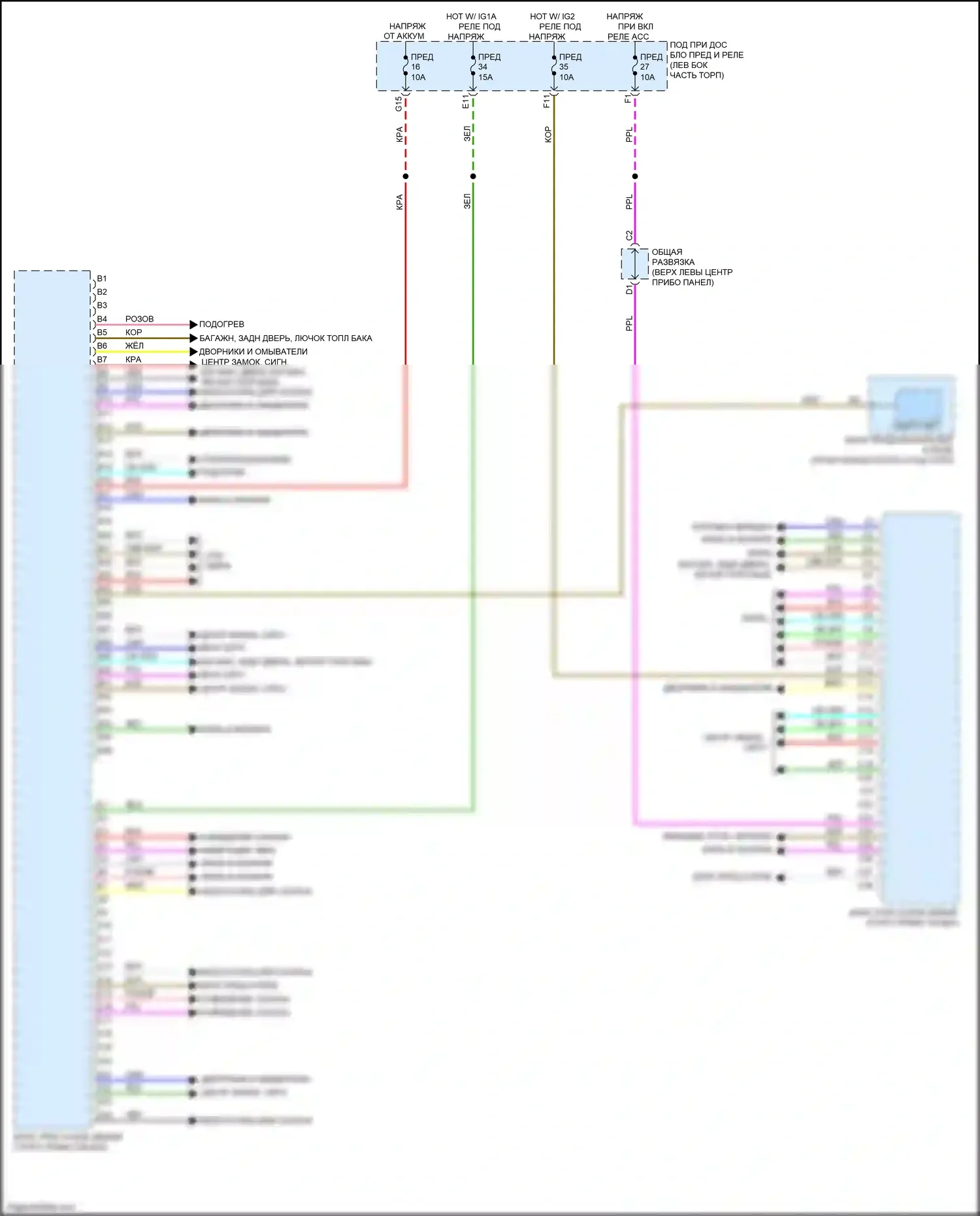 Odyssey Honda V рестайлинг (2017-2020): Электросхема управления кузовом (2 из 2) 